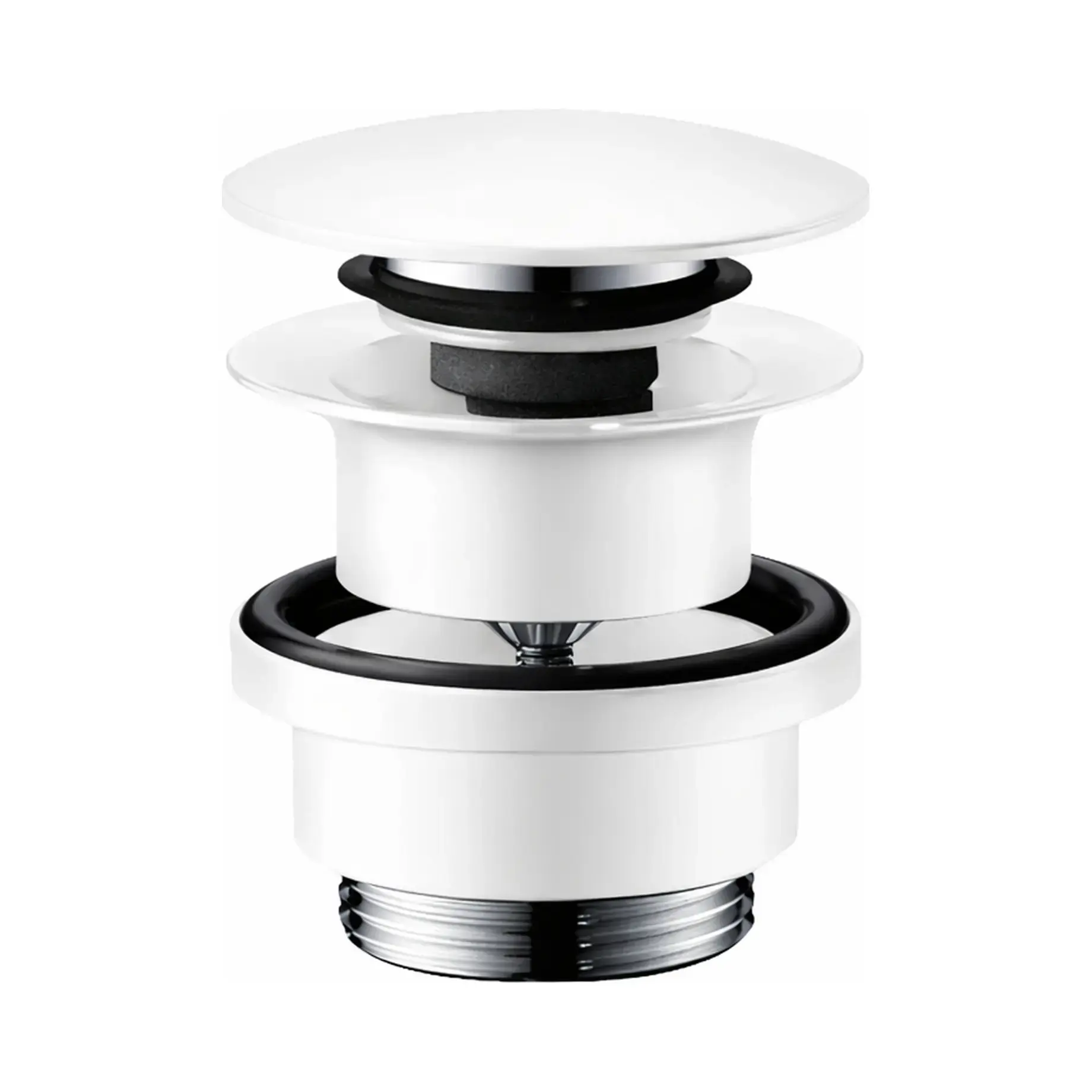 Донний клапан для раковини Push-Open Hansgrohe 50100700 White Matt — вид на білому тлі