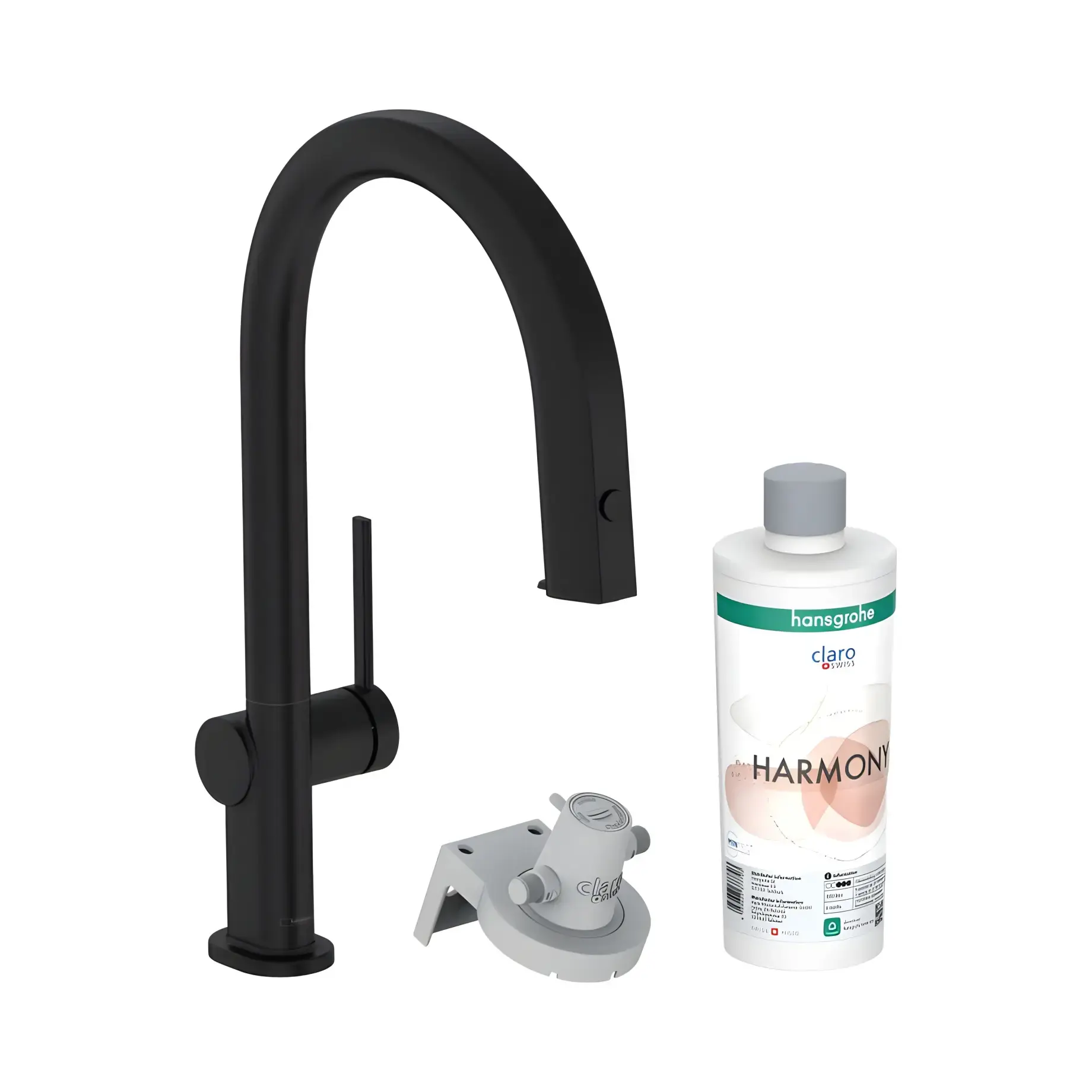 Змішувач для кухні Aqittura M91 Hansgrohe 76800670 Matt Black — вид на білому тлі