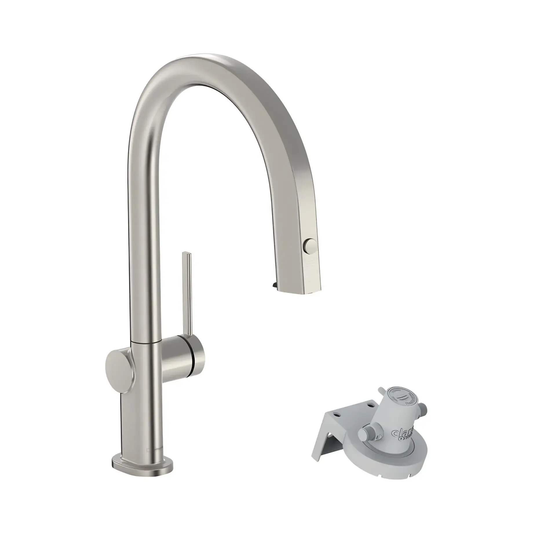 Змішувач для кухні Aqittura M91 Hansgrohe 76803800 Stainless Steel Finish — вид на білому тлі