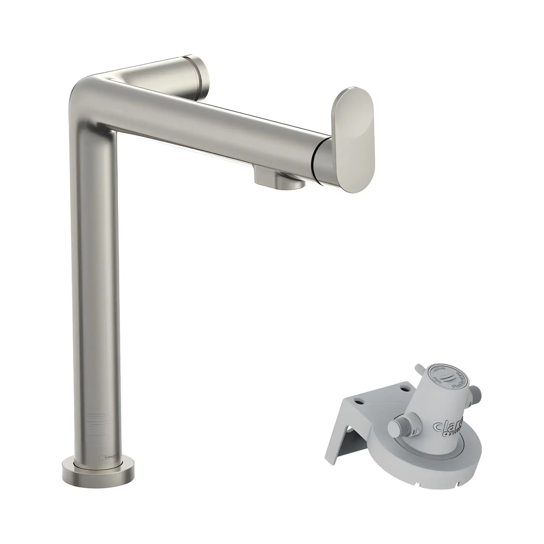 Змішувач для кухні Aqittura M91 Hansgrohe 76804800 Stainless Steel Finish — вид на білому тлі