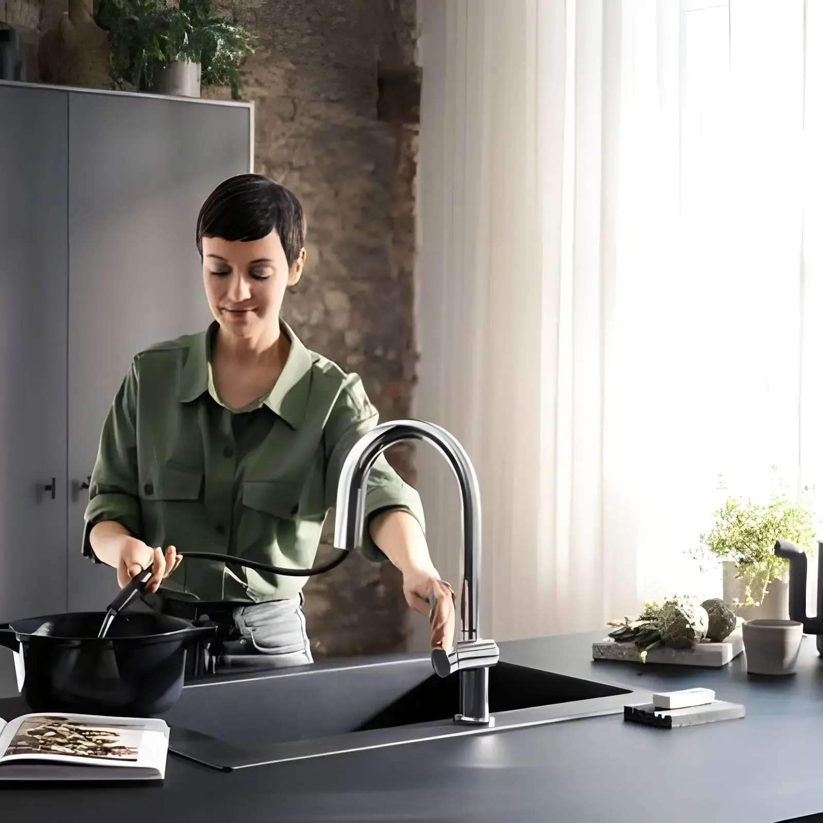 Змішувач для кухні Aqittura M91 Hansgrohe 76836000 Chrome — вид спереду