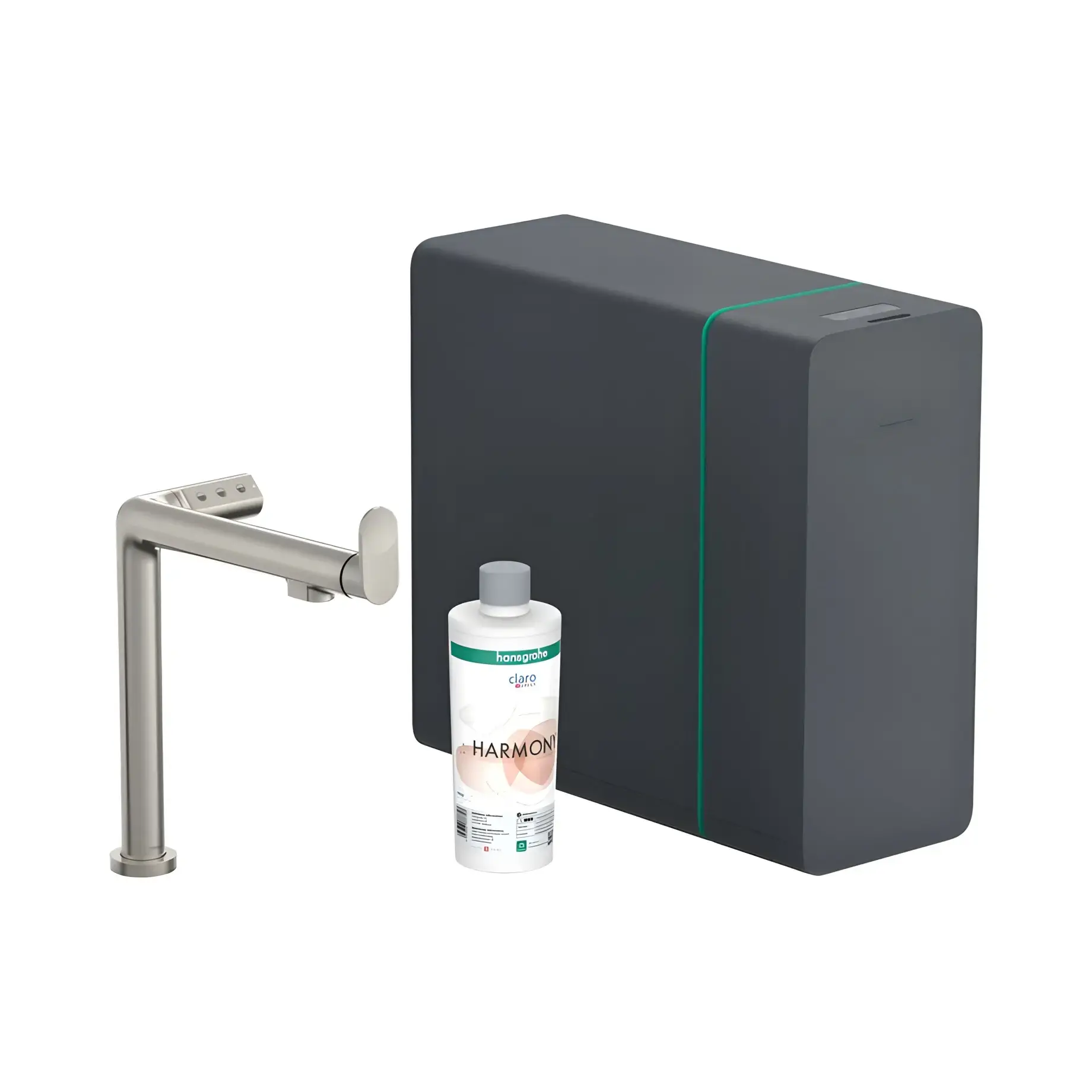 Змішувач для кухні Aqittura M91 Hansgrohe 76837800 Stainless Steel Finish — вид на білому тлі