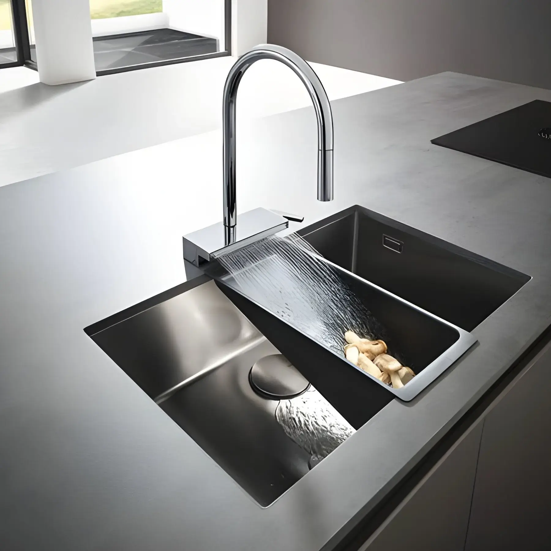Смеситель для кухни Aquno Select M81 Hansgrohe 73831000 — боковой ракурс