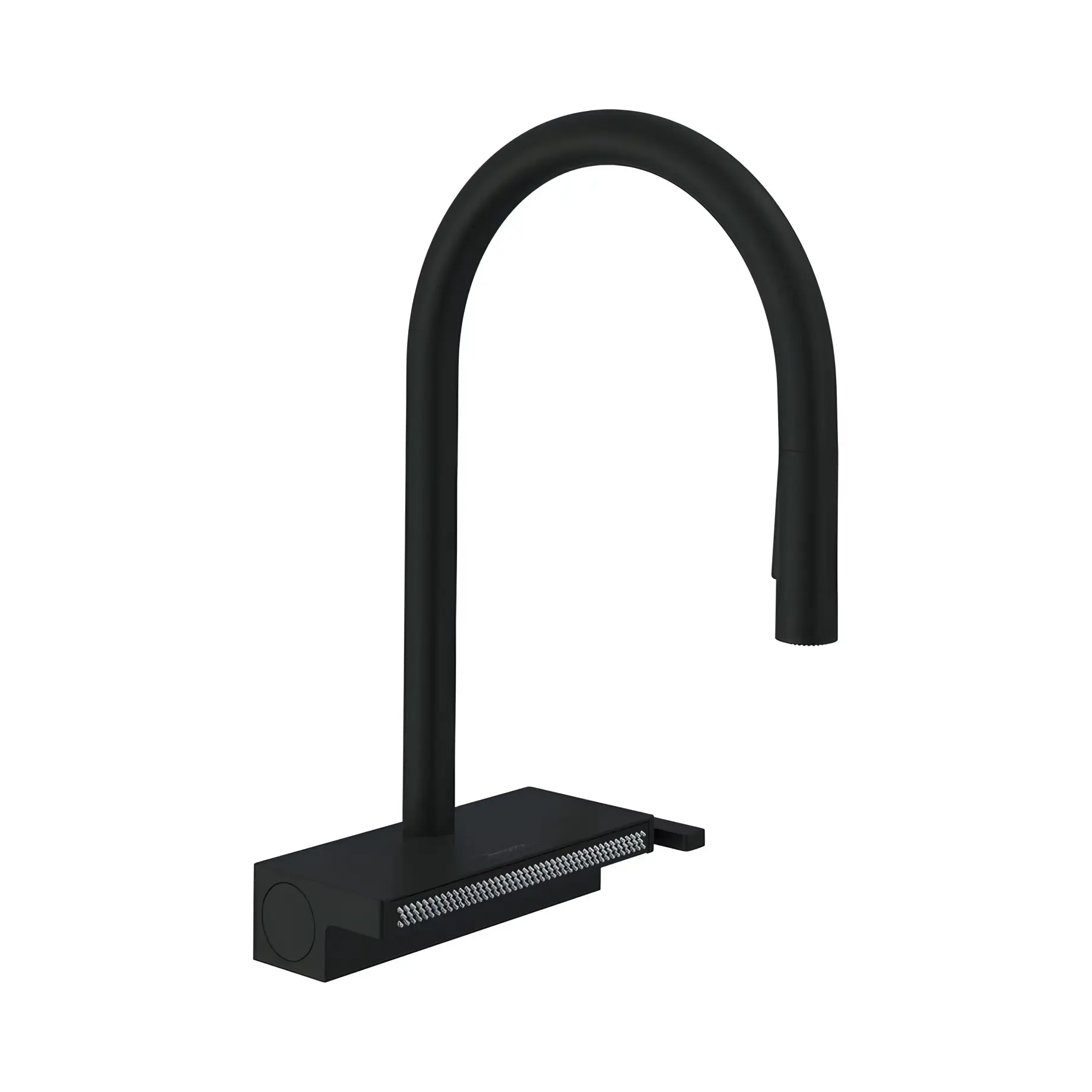Змішувач для кухні Aquno Select M81 Hansgrohe 73831670 Matt Black — вид на білому тлі
