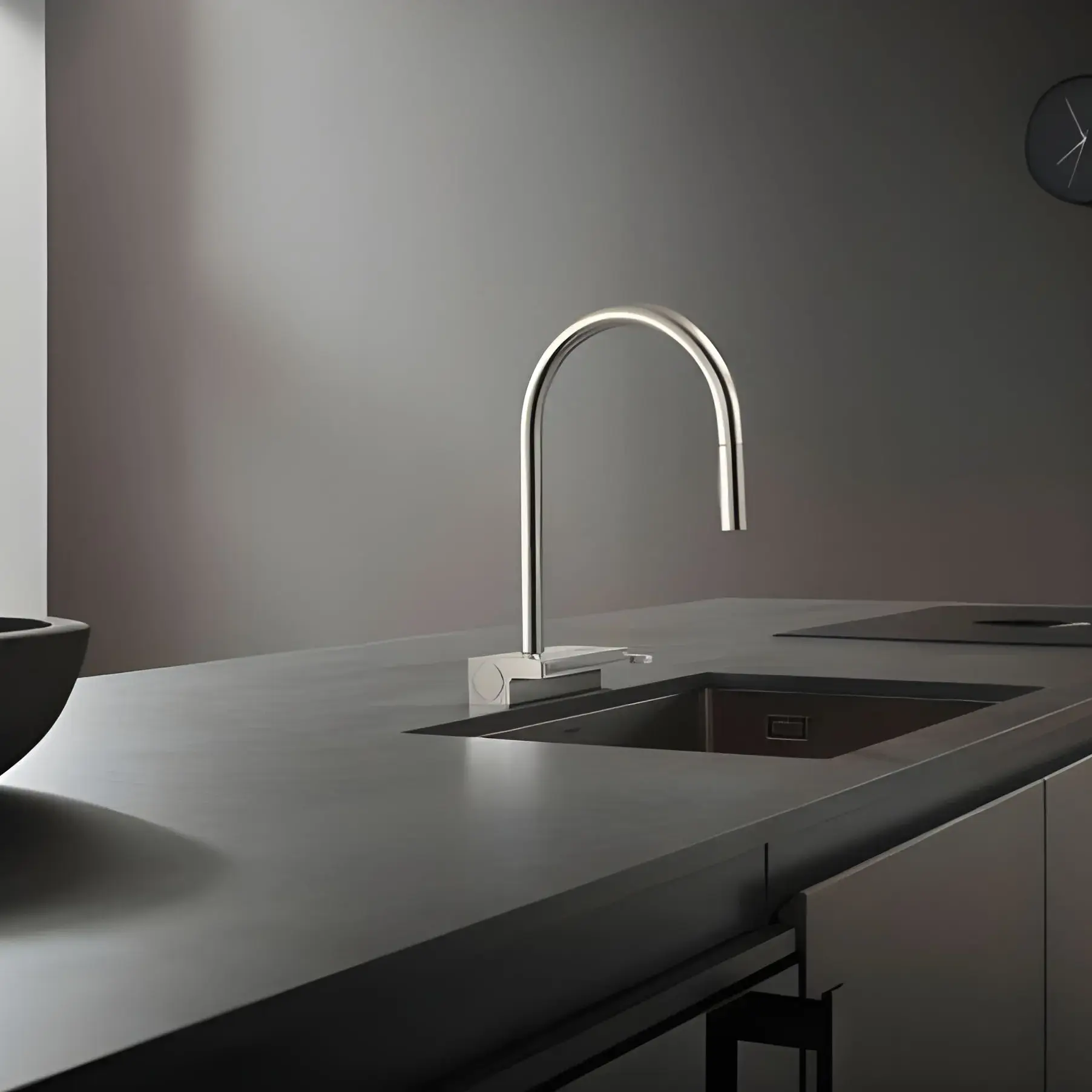 Змішувач для кухні Aquno Select M81 Hansgrohe 73837800 Stainless Steel Finish — вид спереду