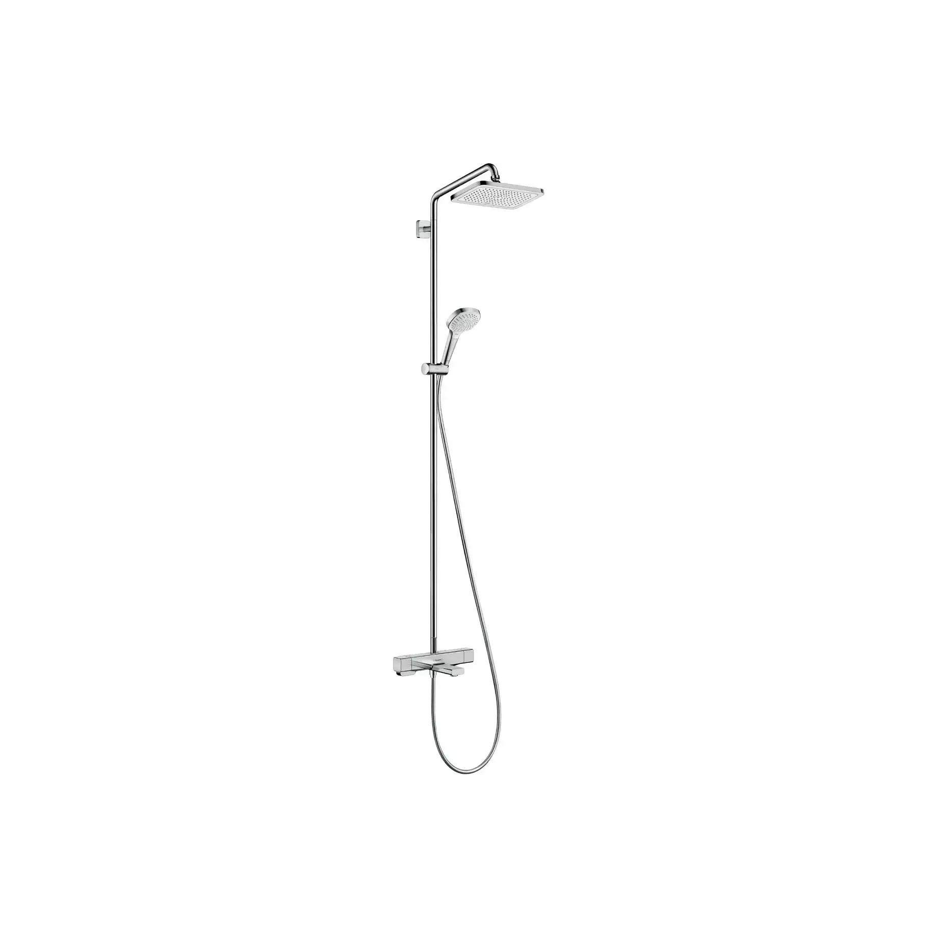 Душова система з термостатом Croma E Hansgrohe 27687000 Chrome — вид на білому тлі