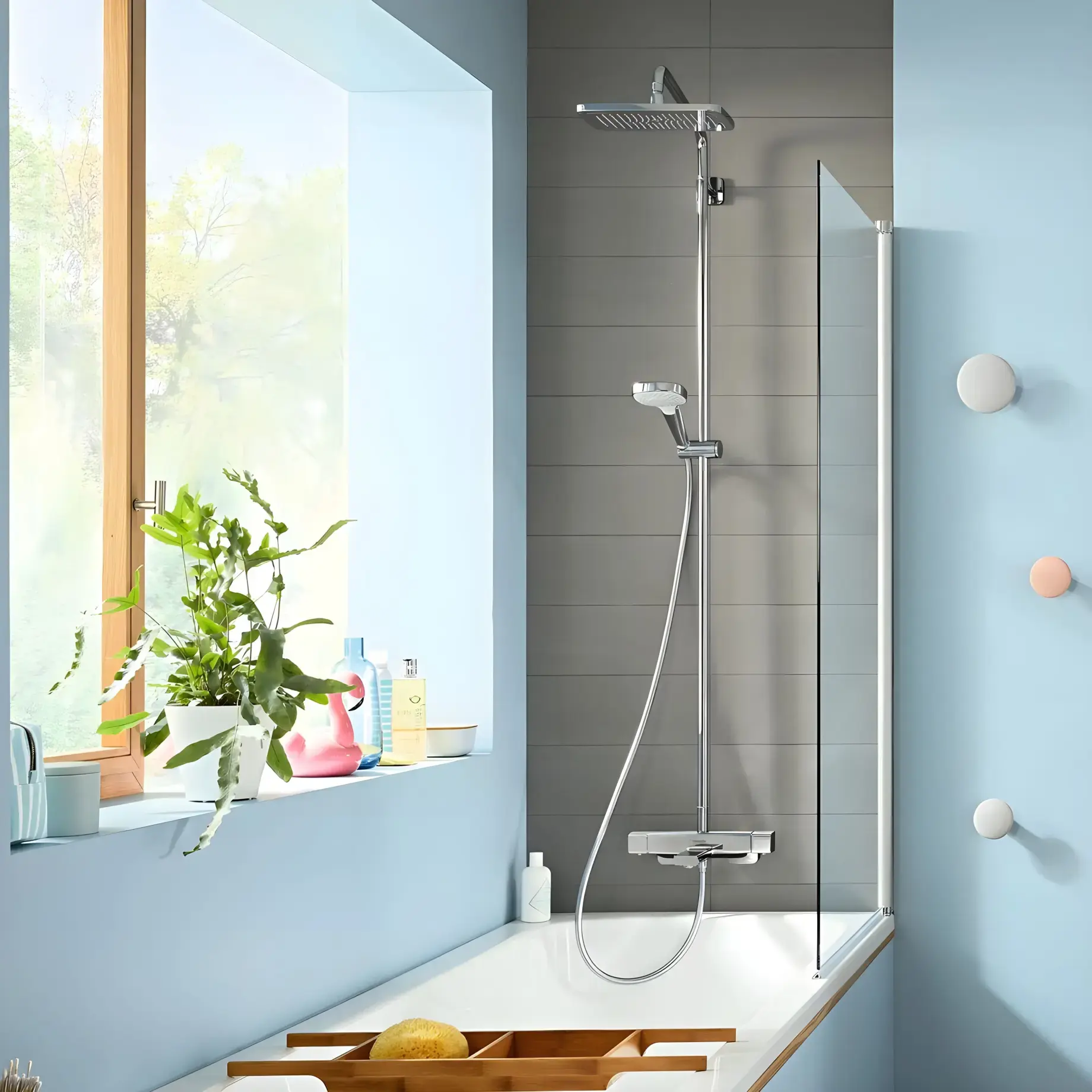 Душова система з термостатом Croma E Hansgrohe 27687000 — вид спереду