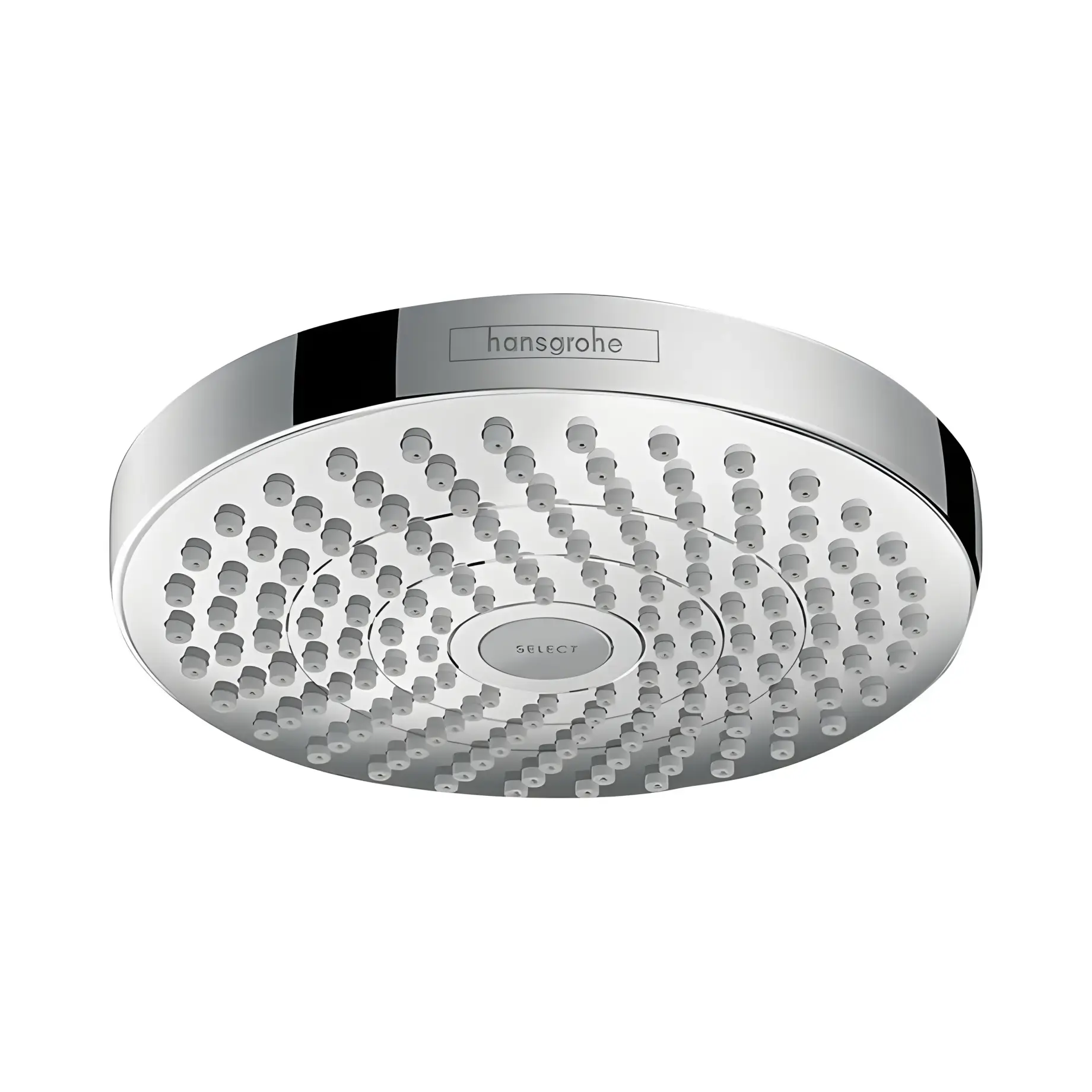 Верхній душ 2jet Croma Select S Hansgrohe 26523000 Chrome 18.7 х 18.7 см — вид на білому тлі