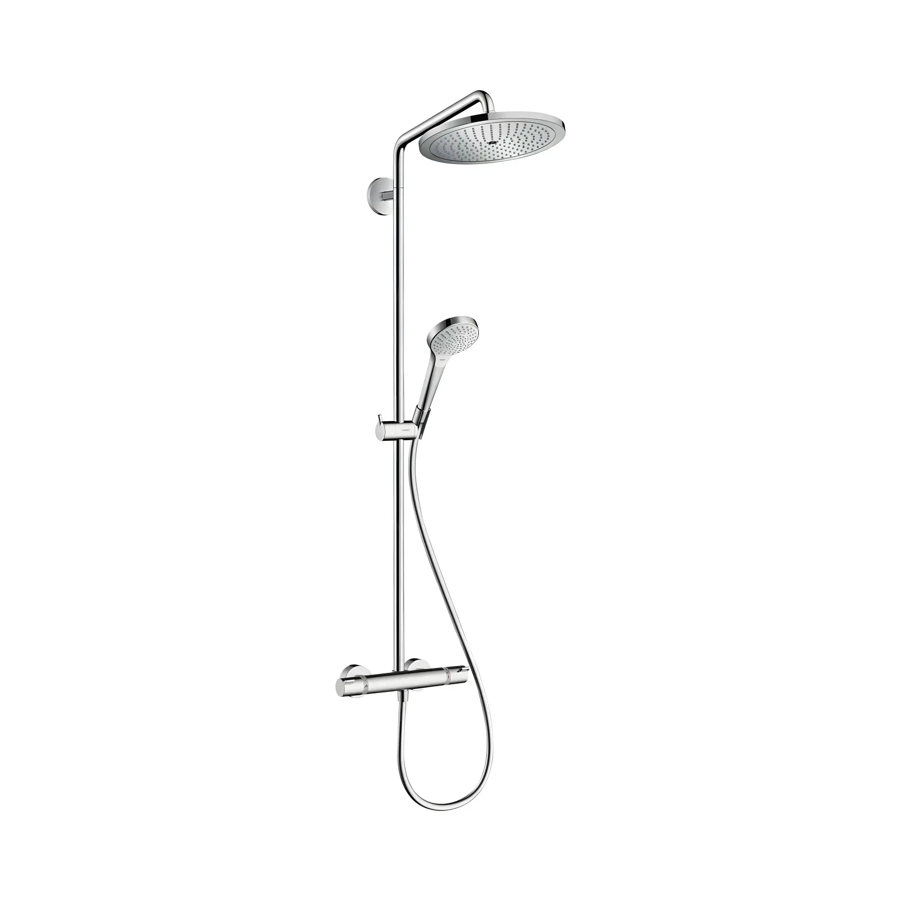 Душова система з термостатом Croma Select S Hansgrohe 26794000 Chrome — вид на білому тлі