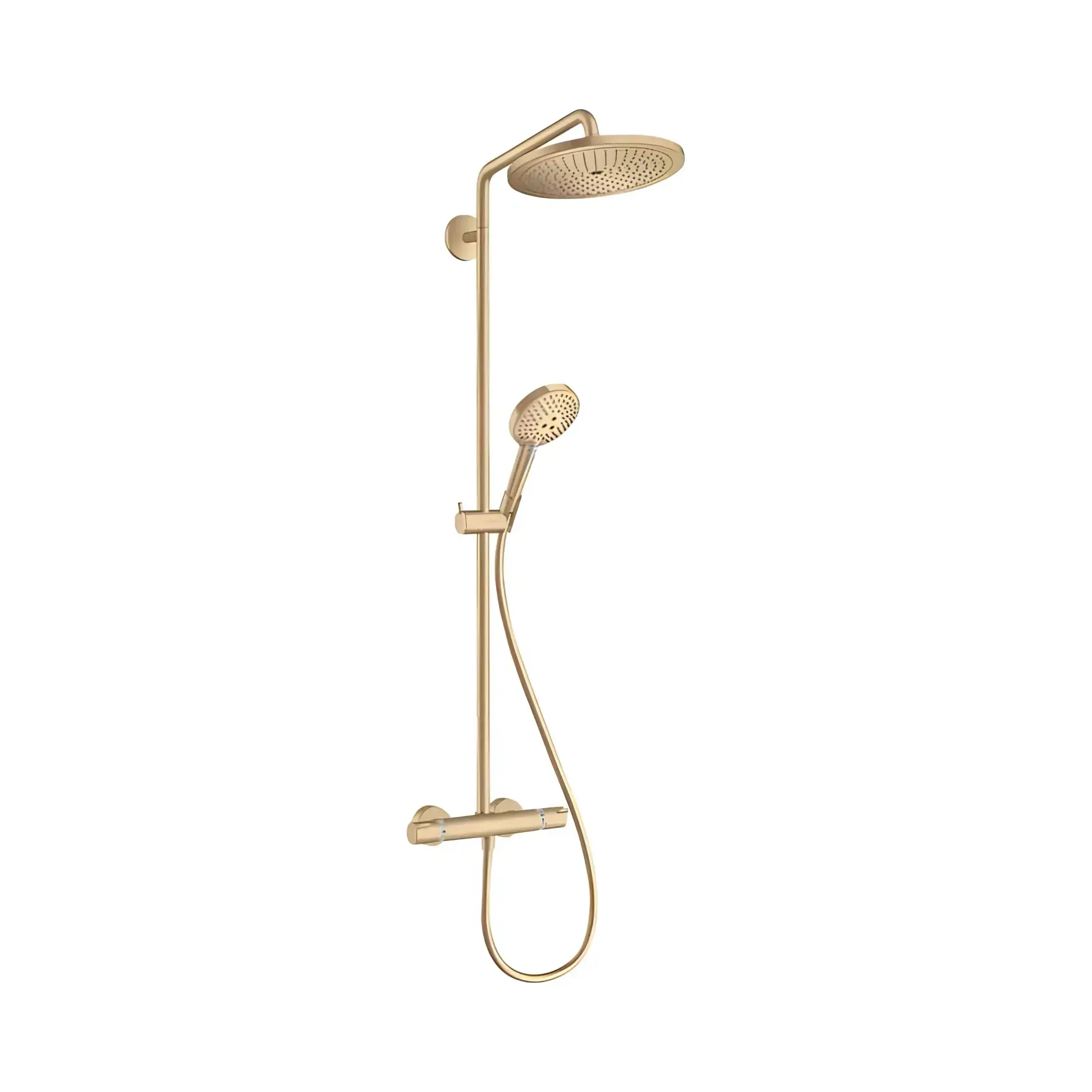 Душова система з термостатом Croma Select S Hansgrohe 26890140 Brushed Bronze — вид на білому тлі