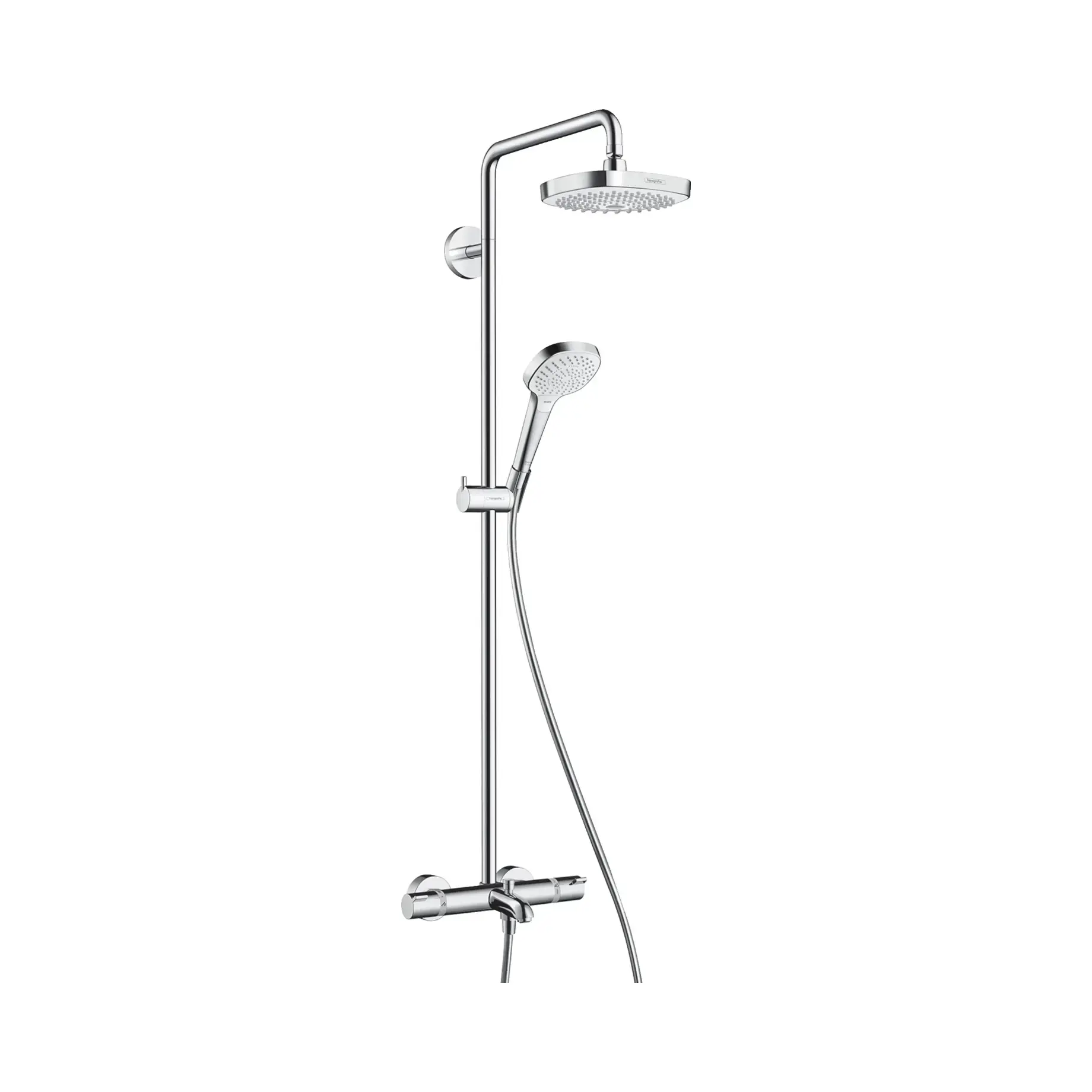 Душова система Croma Select E 180 2 jet з термостатом Hansgrohe 27352400 — вид на білому тлі