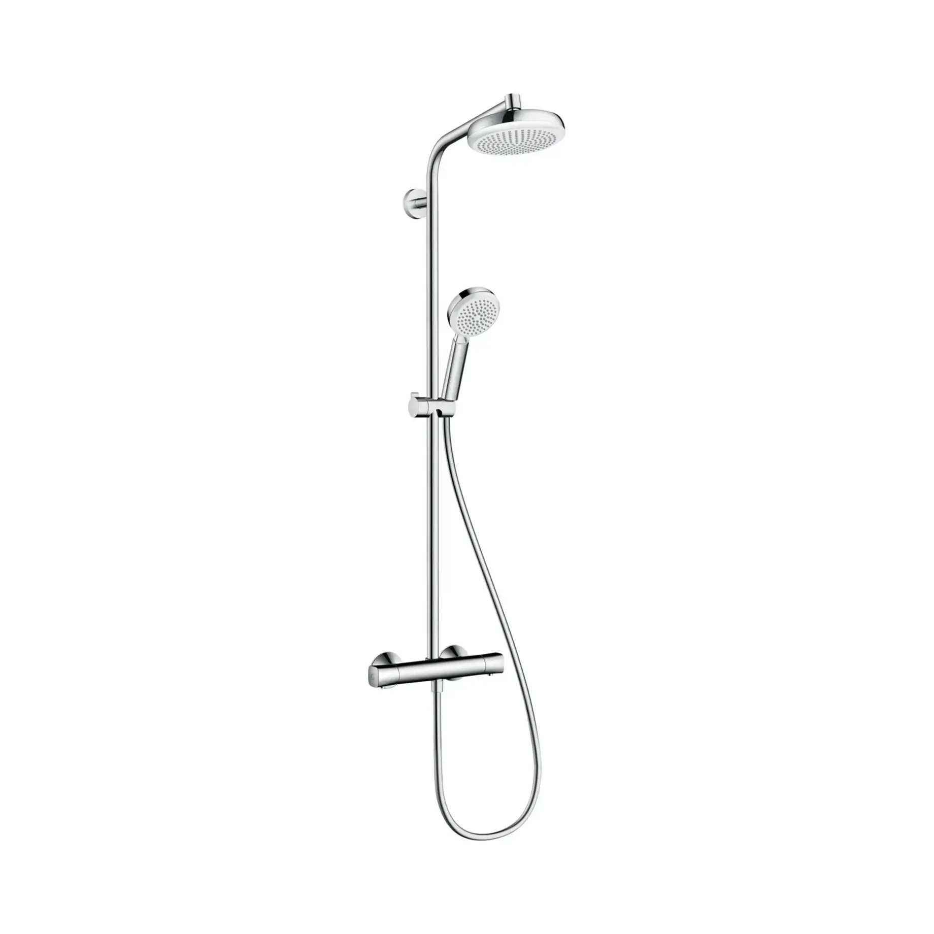 Душова система з термостатом Crometta Showerpipe 160 1jet Hansgrohe 27264400 — вид на білому тлі