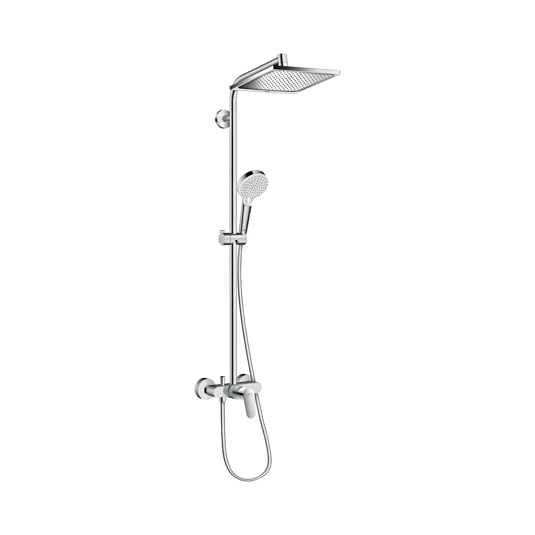 Душова система зі змішувачем Crometta E Hansgrohe 27284000 Chrome — вид на білому тлі