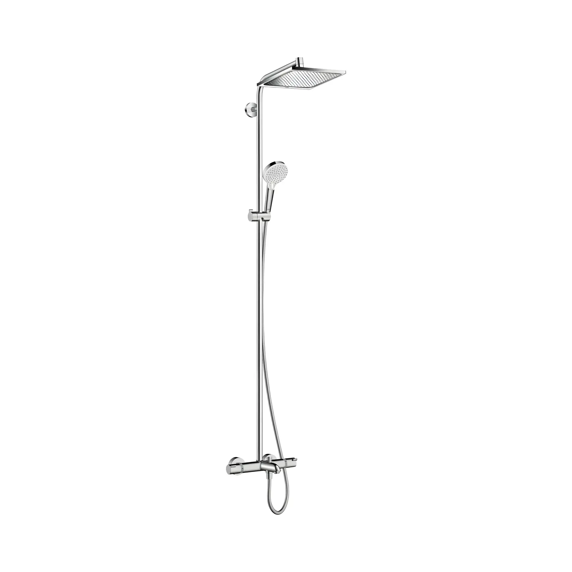 Душова система з термостатом Crometta E Hansgrohe 27298000 Chrome — вид на білому тлі