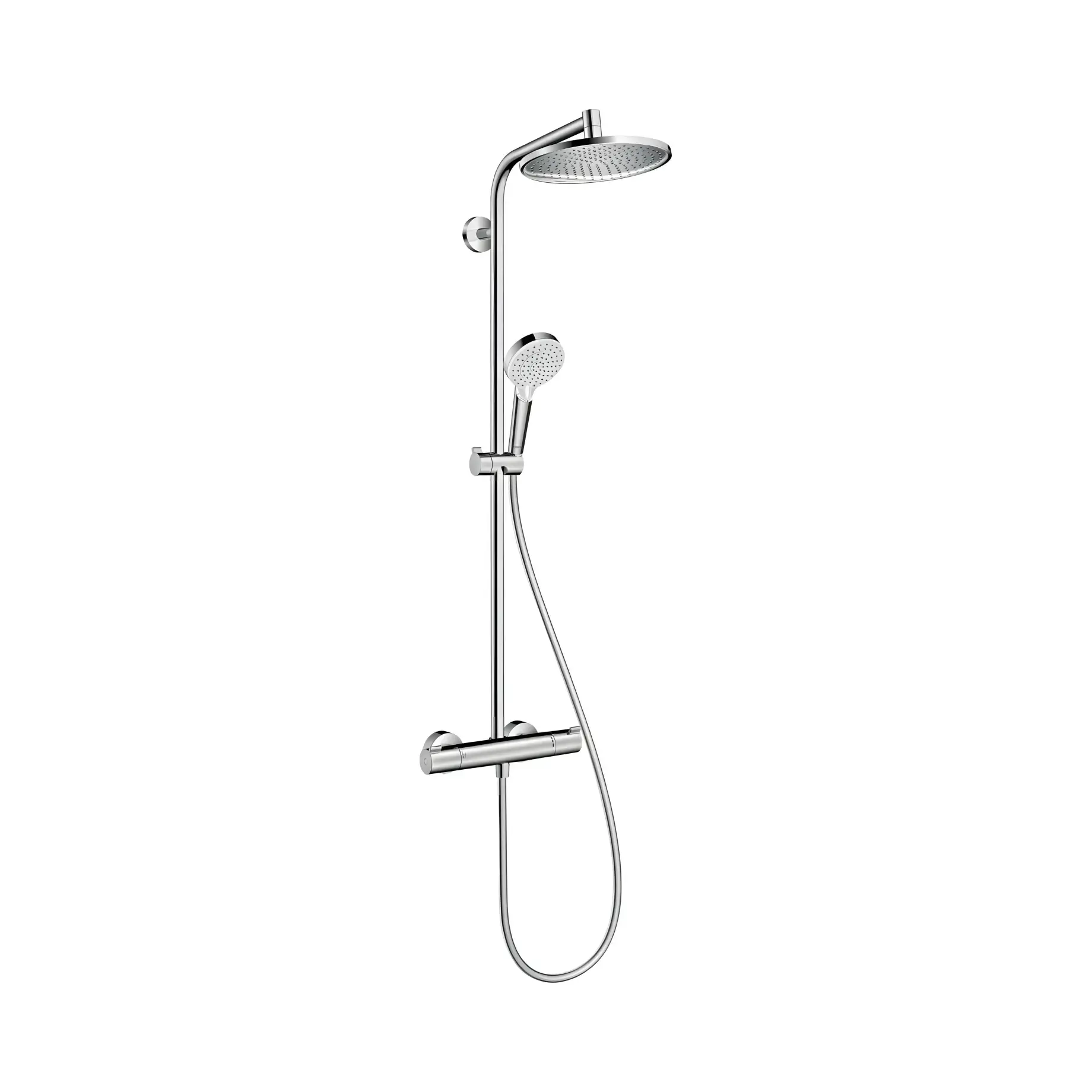 Душова система з термостатом Crometta S Hansgrohe 27267000 Chrome — вид на білому тлі