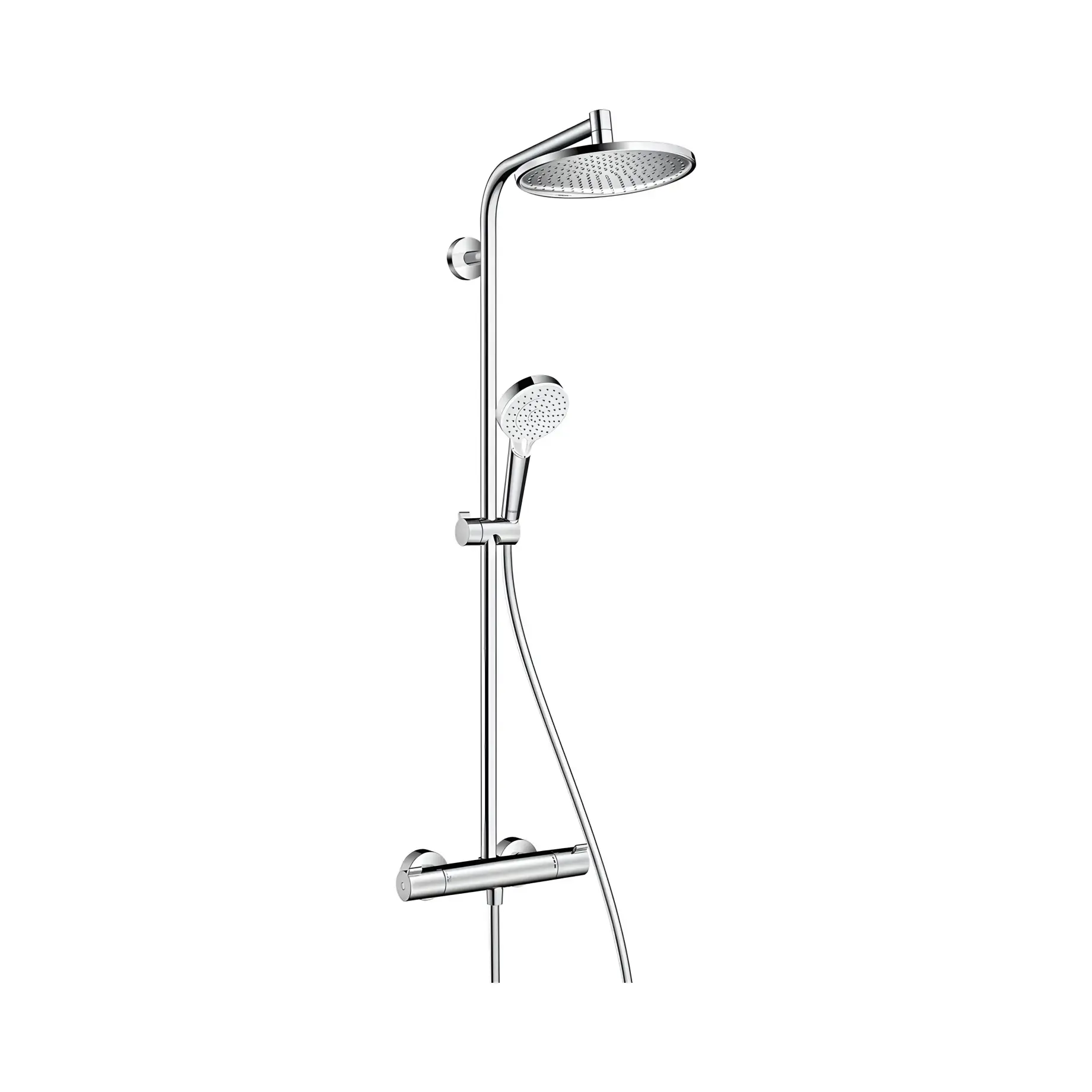 Душова система з термостатом Crometta S Hansgrohe 27267000 — в інтерʼєрі ванної кімнати