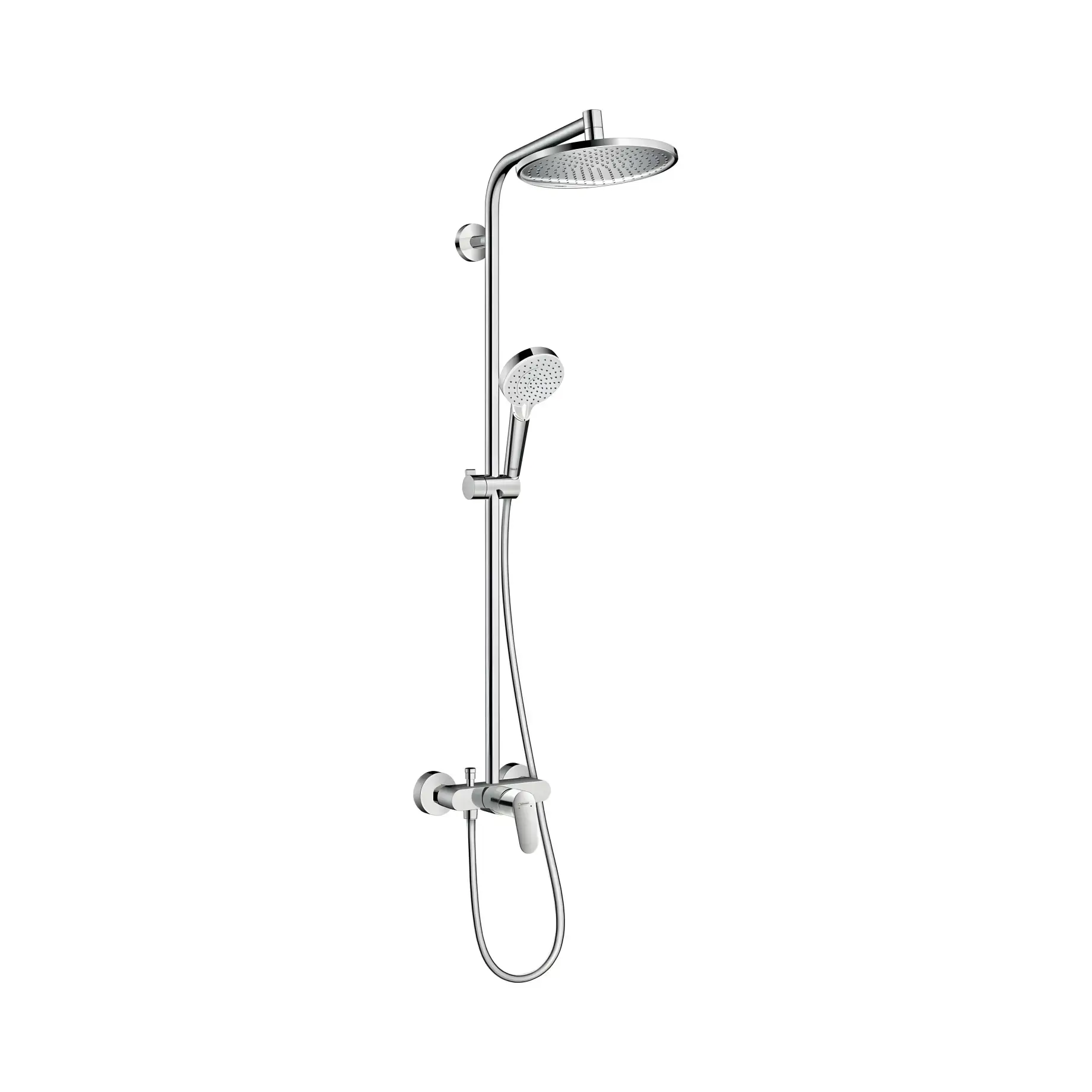 Душова система зі змішувачем Crometta S Hansgrohe 27269000 Chrome — вид на білому тлі