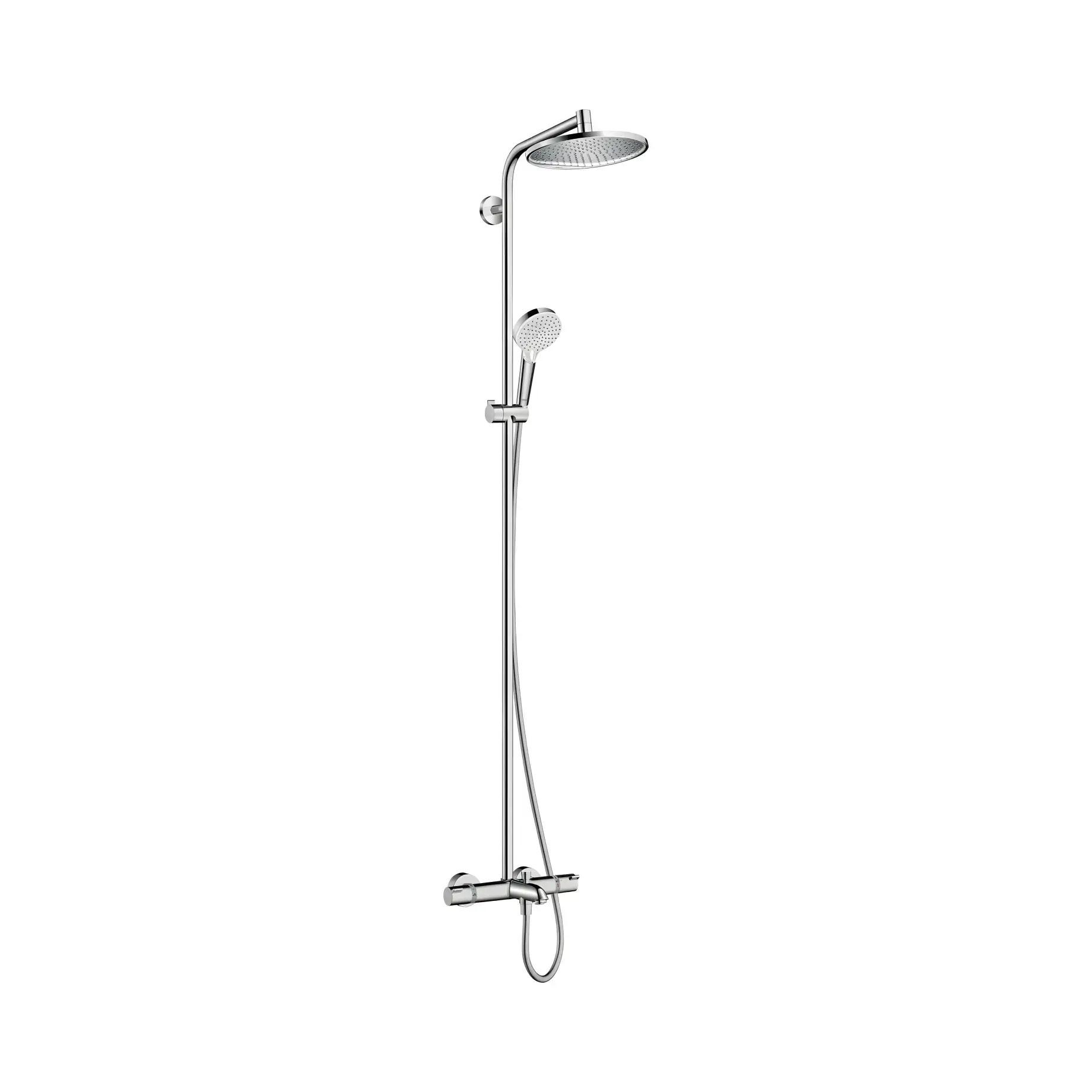Душова система з термостатом Crometta S Hansgrohe 27320000 Chrome — вид на білому тлі