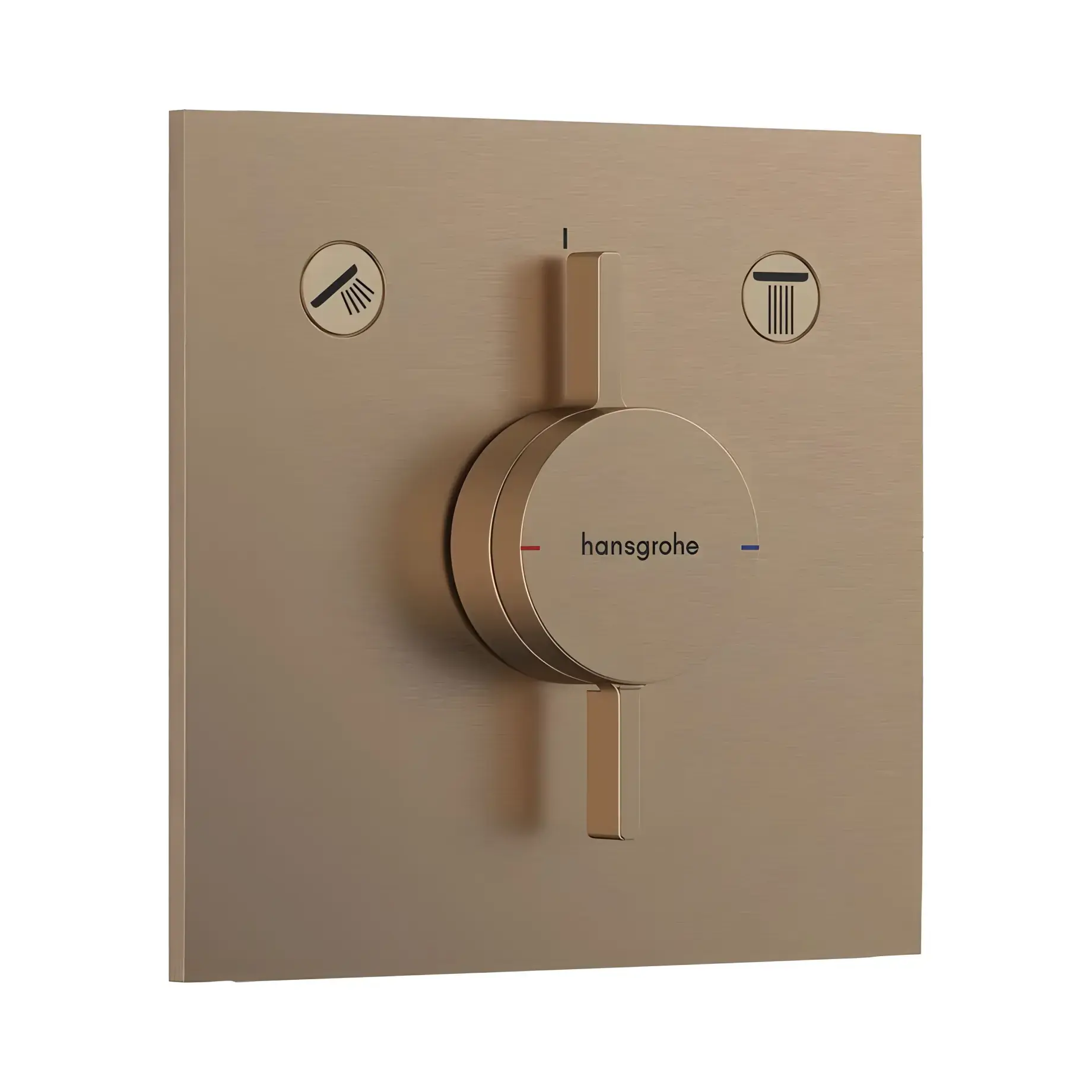 Змішувач для ванни та душу DuoTurn E Hansgrohe 75417140 Brushed Bronze — вид на білому тлі