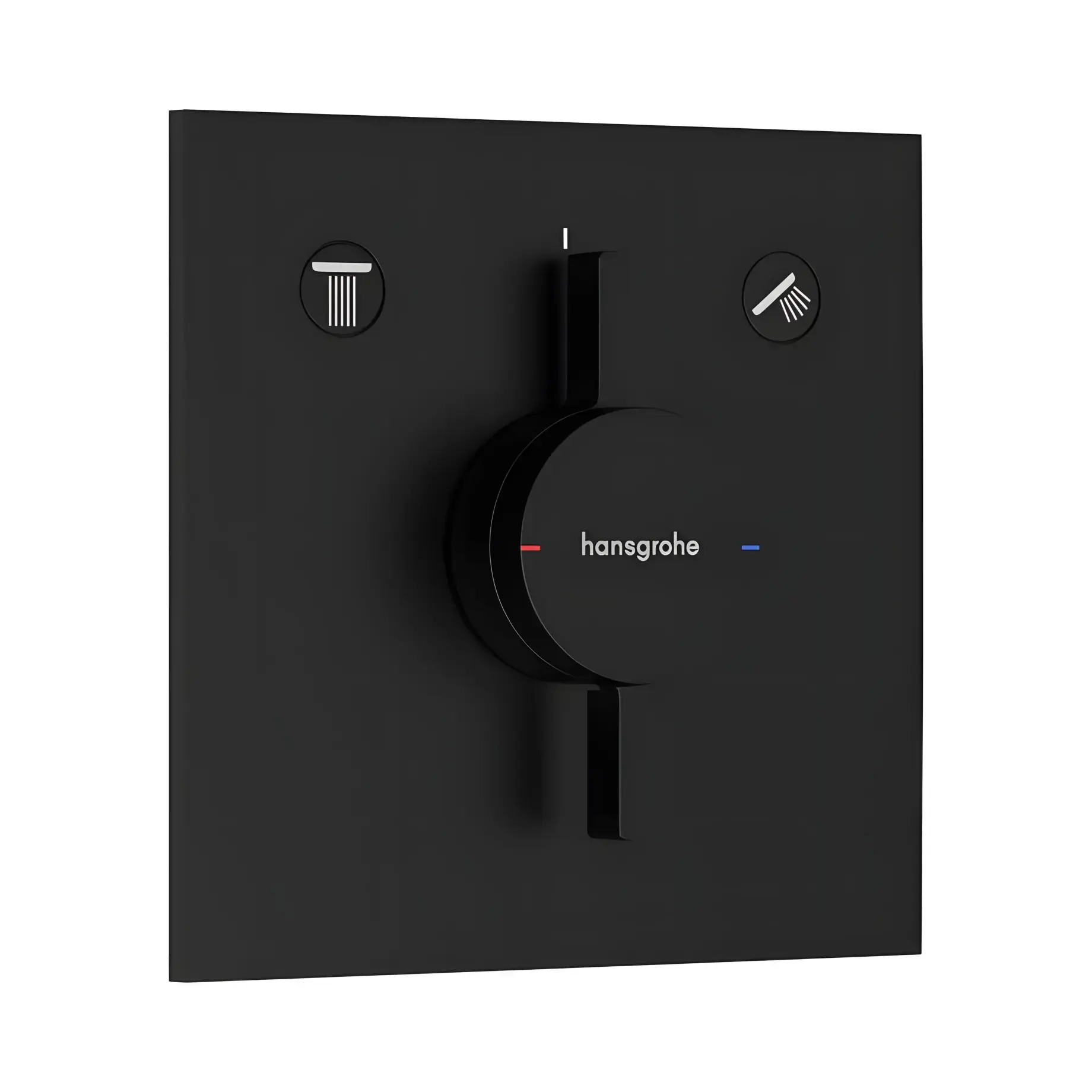 Змішувач для ванни та душу DuoTurn E Hansgrohe 75417670 Matt Black — вид на білому тлі