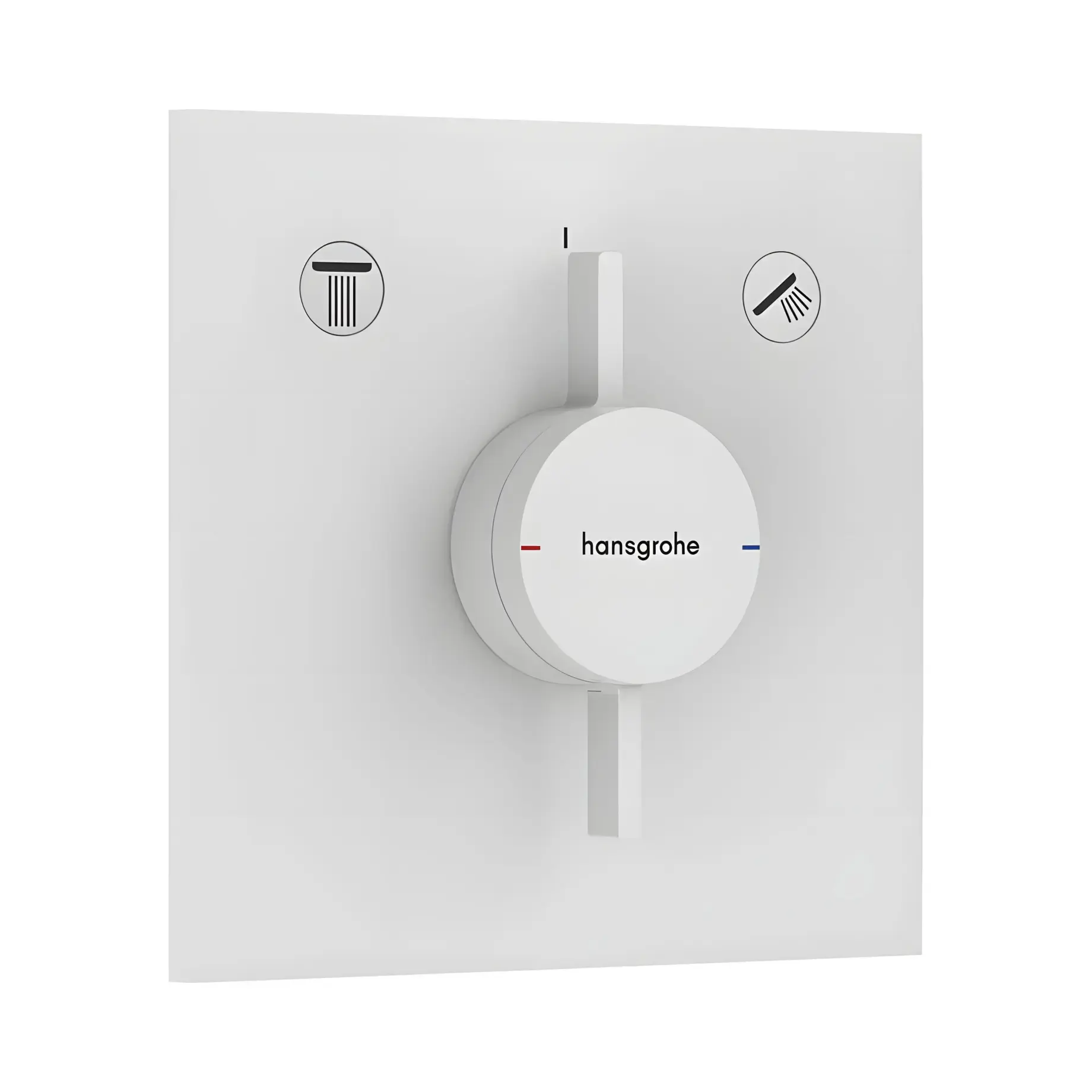 Змішувач для ванни та душу DuoTurn E Hansgrohe 75417700 White Matt — вид на білому тлі