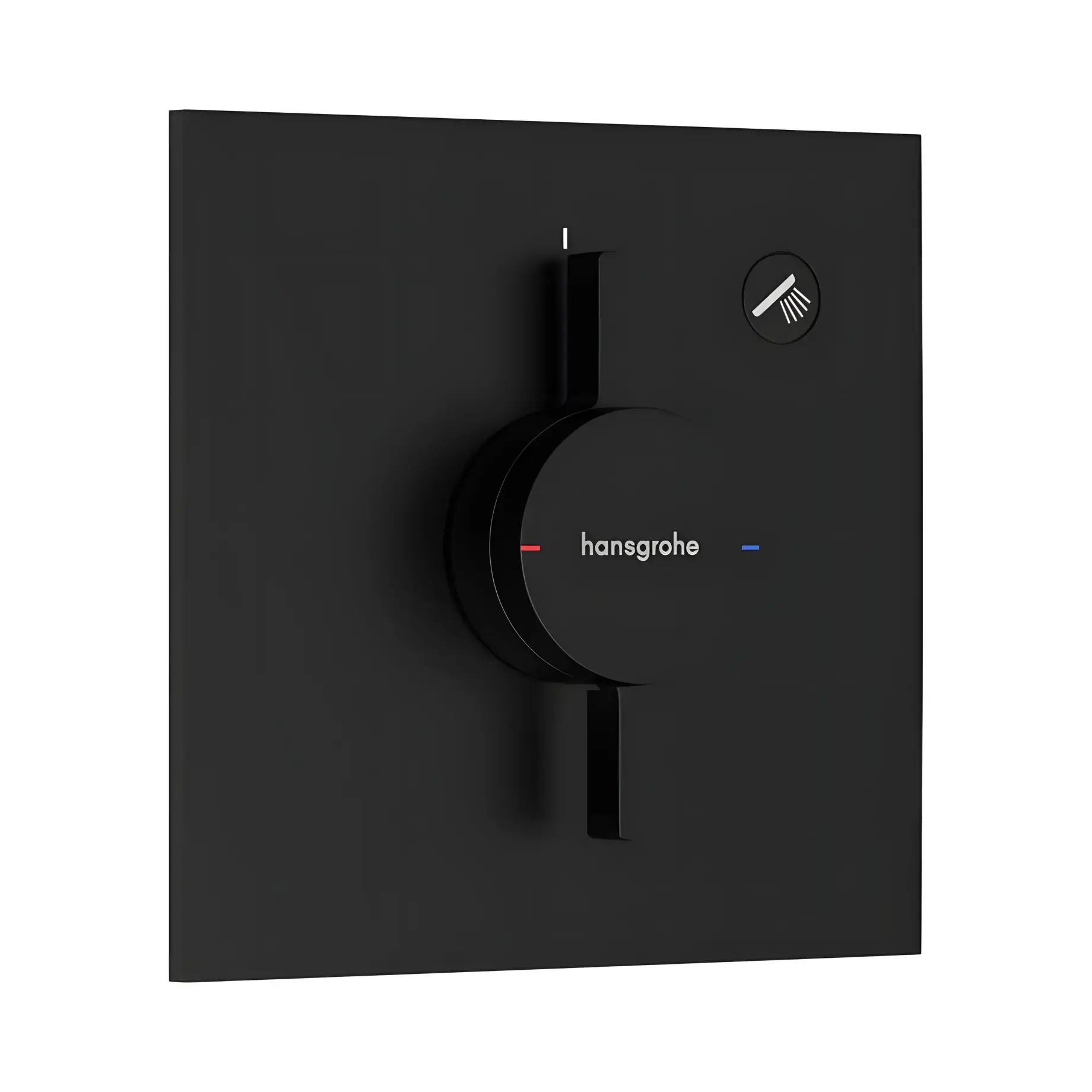 Змішувач для ванни та душу DuoTurn E Hansgrohe 75617670 Matt Black — вид на білому тлі