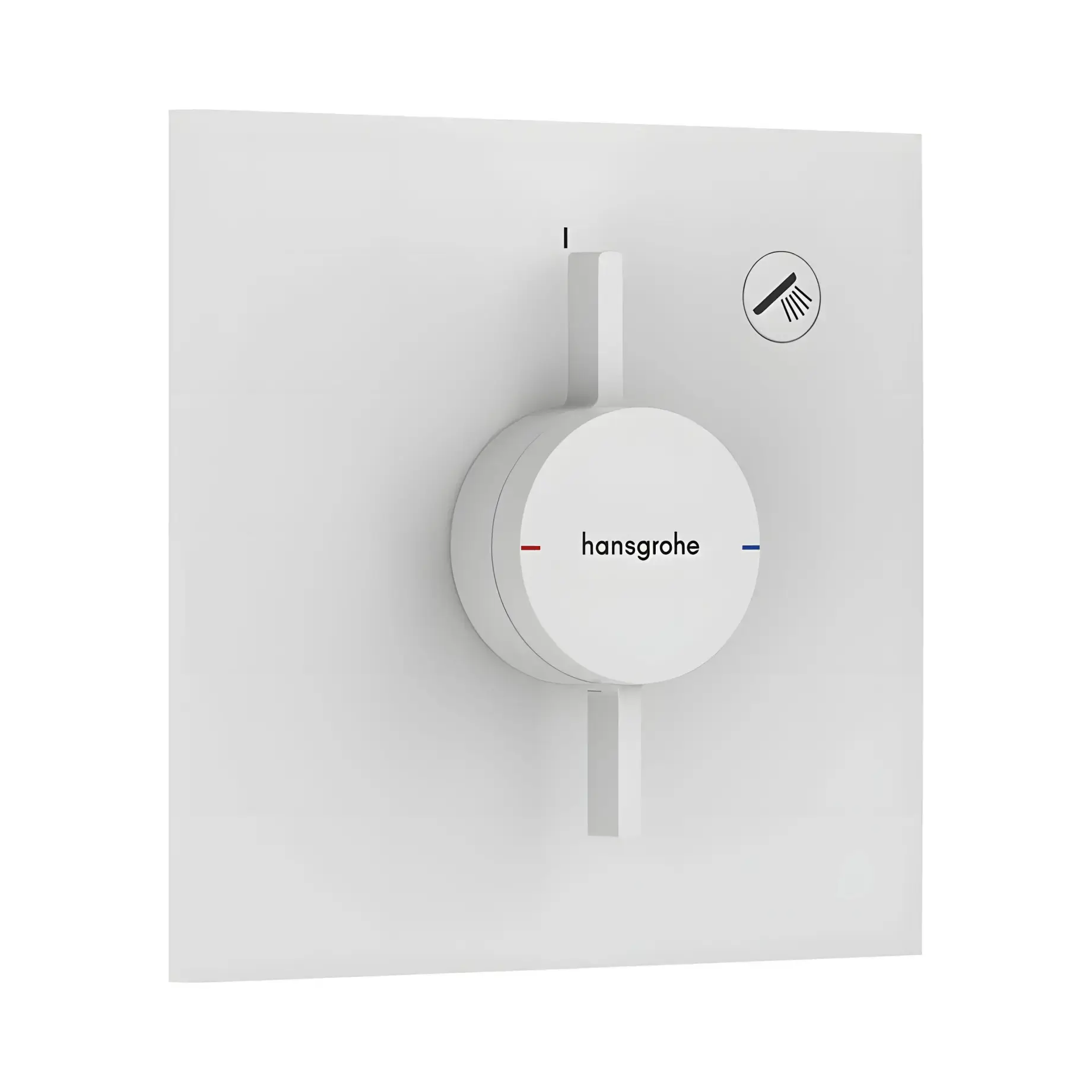 Змішувач для ванни та душу DuoTurn E Hansgrohe 75617700 White Matt — вид на білому тлі