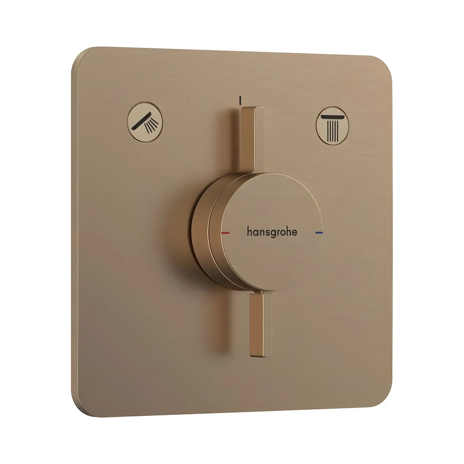 Змішувач для ванни та душу DuoTurn Q Hansgrohe 75414140 Brushed Bronze — вид на білому тлі