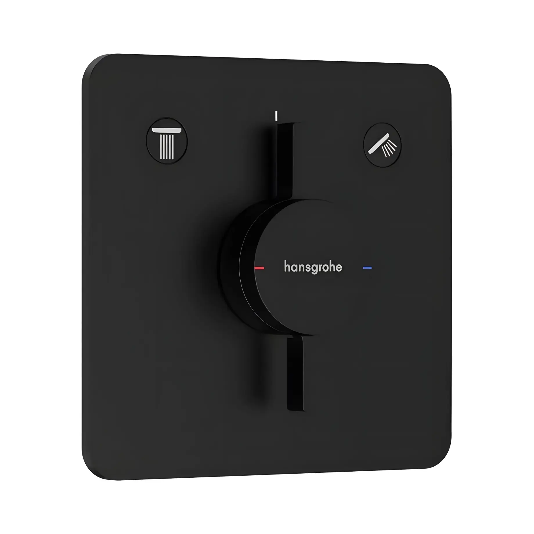 Змішувач для ванни та душу DuoTurn Q Hansgrohe 75414670 Matt Black — вид на білому тлі