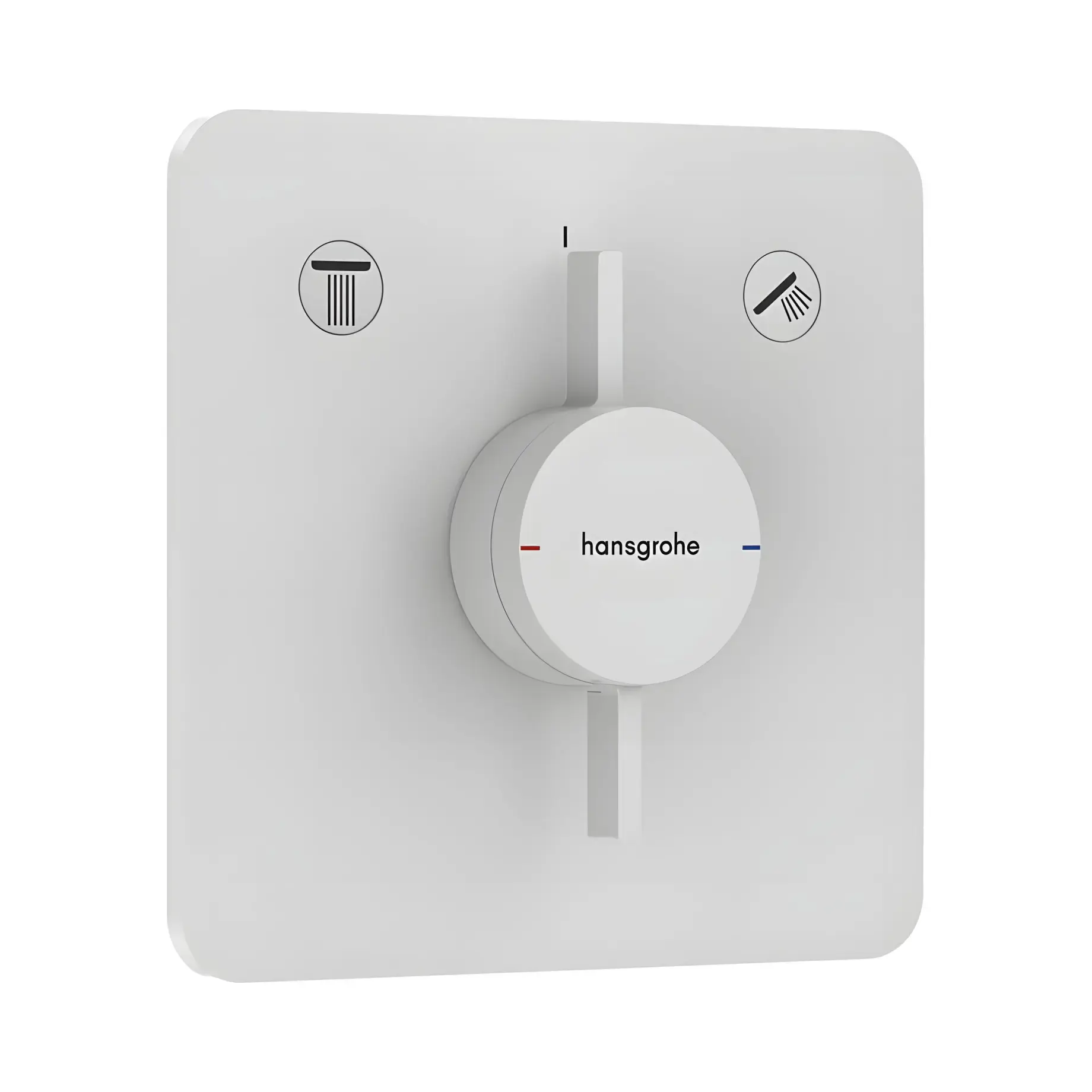 Змішувач для ванни та душу DuoTurn Q Hansgrohe 75414700 White Matt — вид на білому тлі