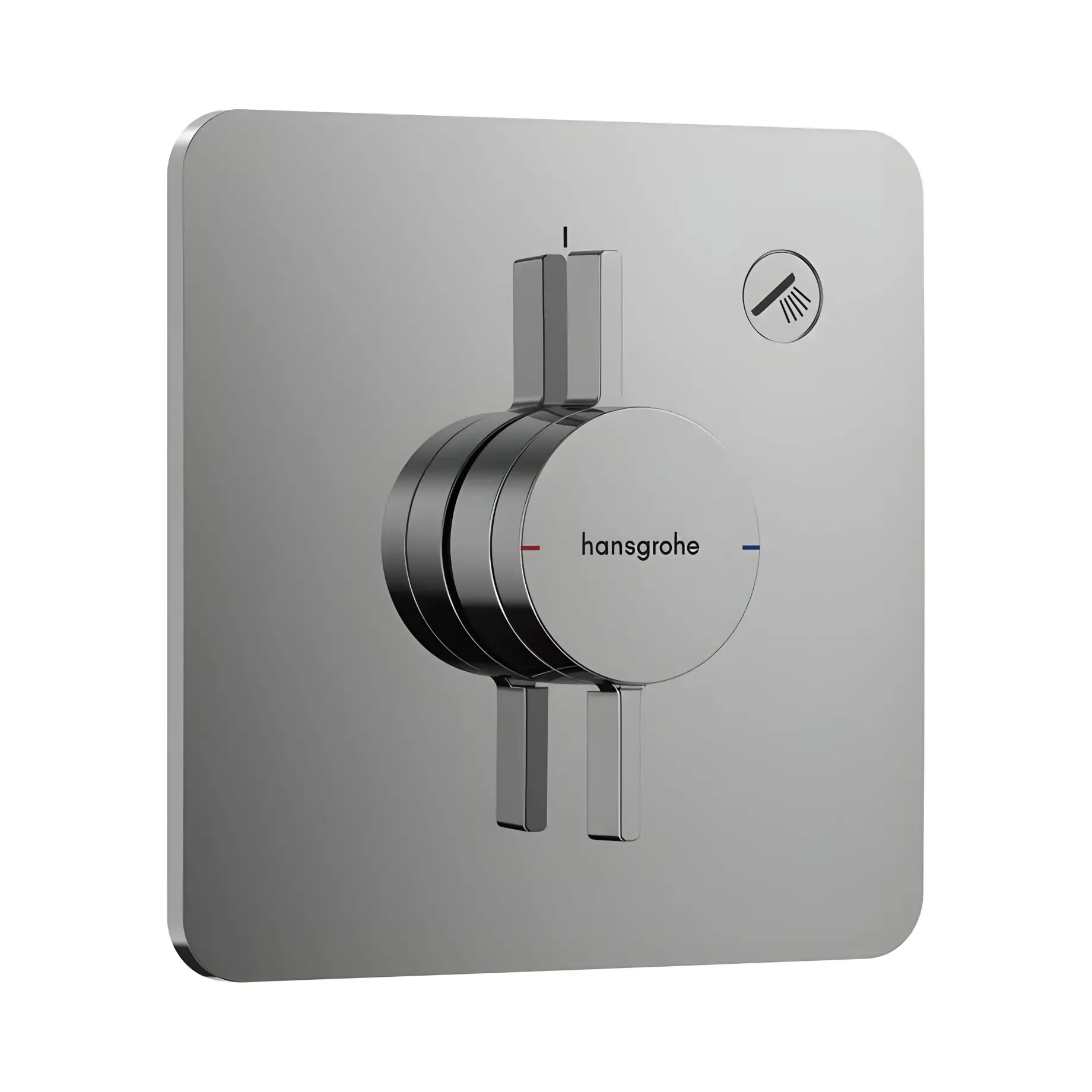 Змішувач для ванни та душу DuoTurn Q Hansgrohe 75614000 Chrome — вид на білому тлі