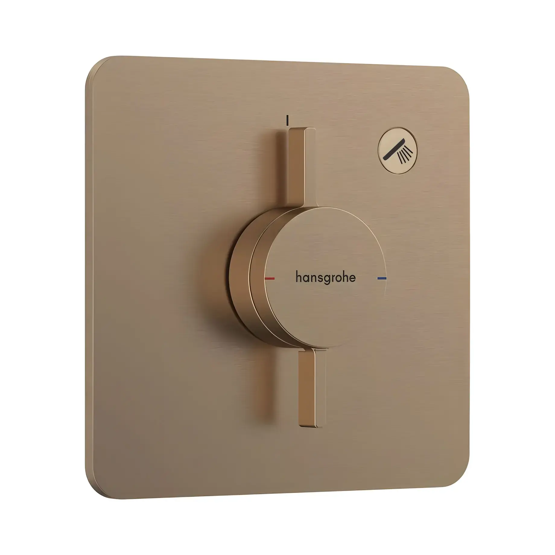 Змішувач для ванни та душу DuoTurn Q Hansgrohe 75614140 Brushed Bronze — вид на білому тлі