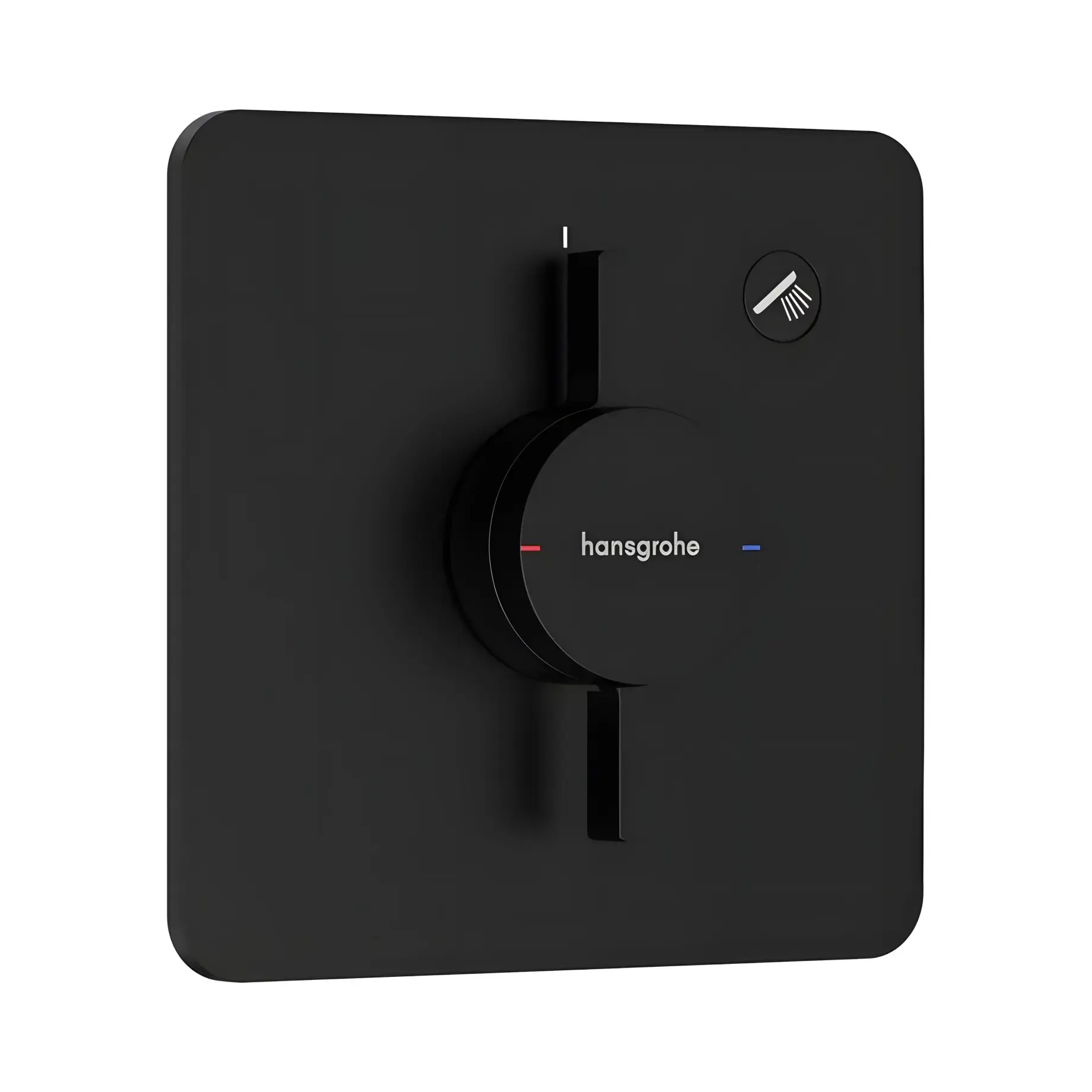 Змішувач для ванни та душу DuoTurn Q Hansgrohe 75614670 Matt Black — вид на білому тлі