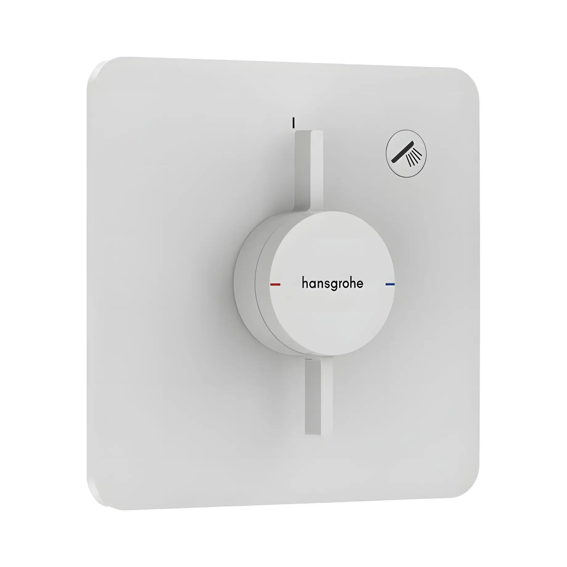 Змішувач для ванни та душу DuoTurn Q Hansgrohe 75614700 White Matt — вид на білому тлі