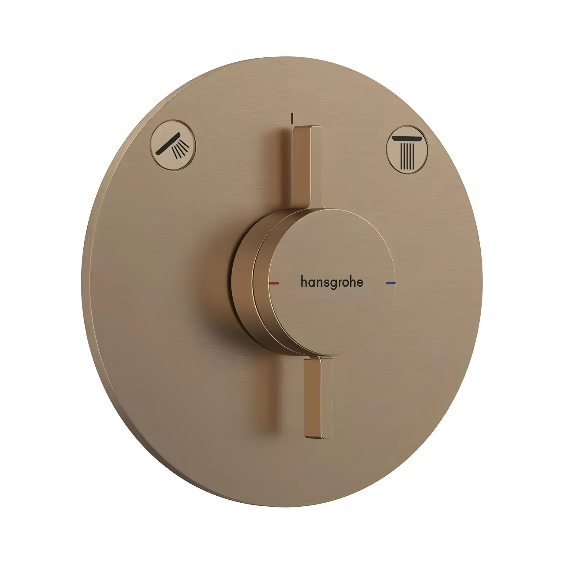 Змішувач для ванни та душу DuoTurn S Hansgrohe 75418140 Brushed Bronze — вид на білому тлі