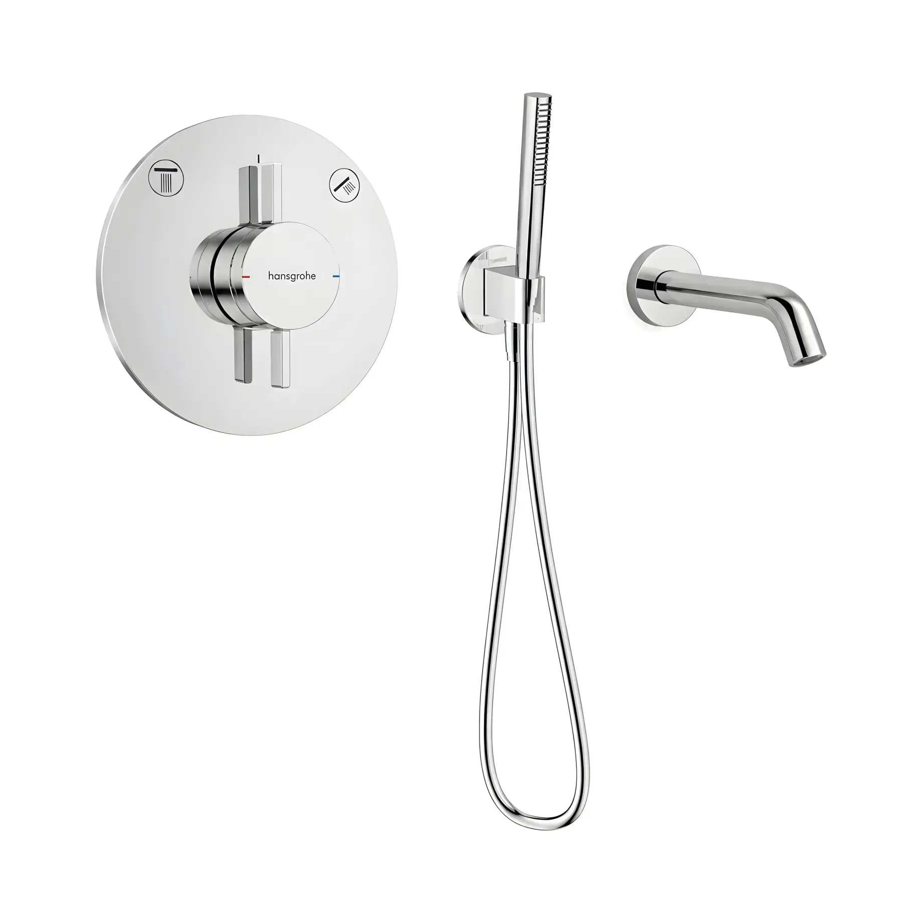 Комплект душової системи DuoTurn S Hansgrohe 7541824125000 Chrome — вид на білому тлі