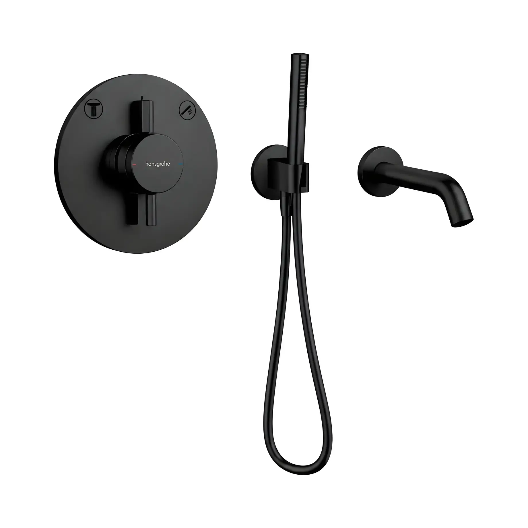 Комплект душової системи DuoTurn S Hansgrohe 7541824125670 Matt Black — вид на білому тлі