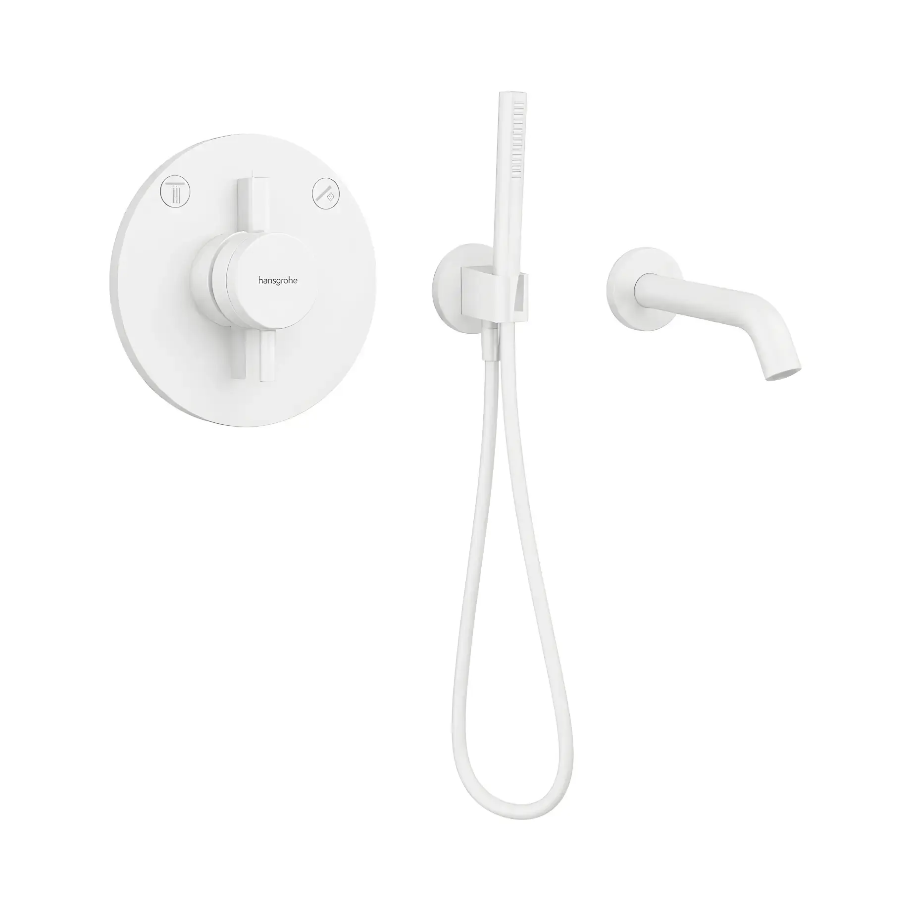 Комплект душової системи DuoTurn S Hansgrohe 7541824125700 White Matt — вид на білому тлі