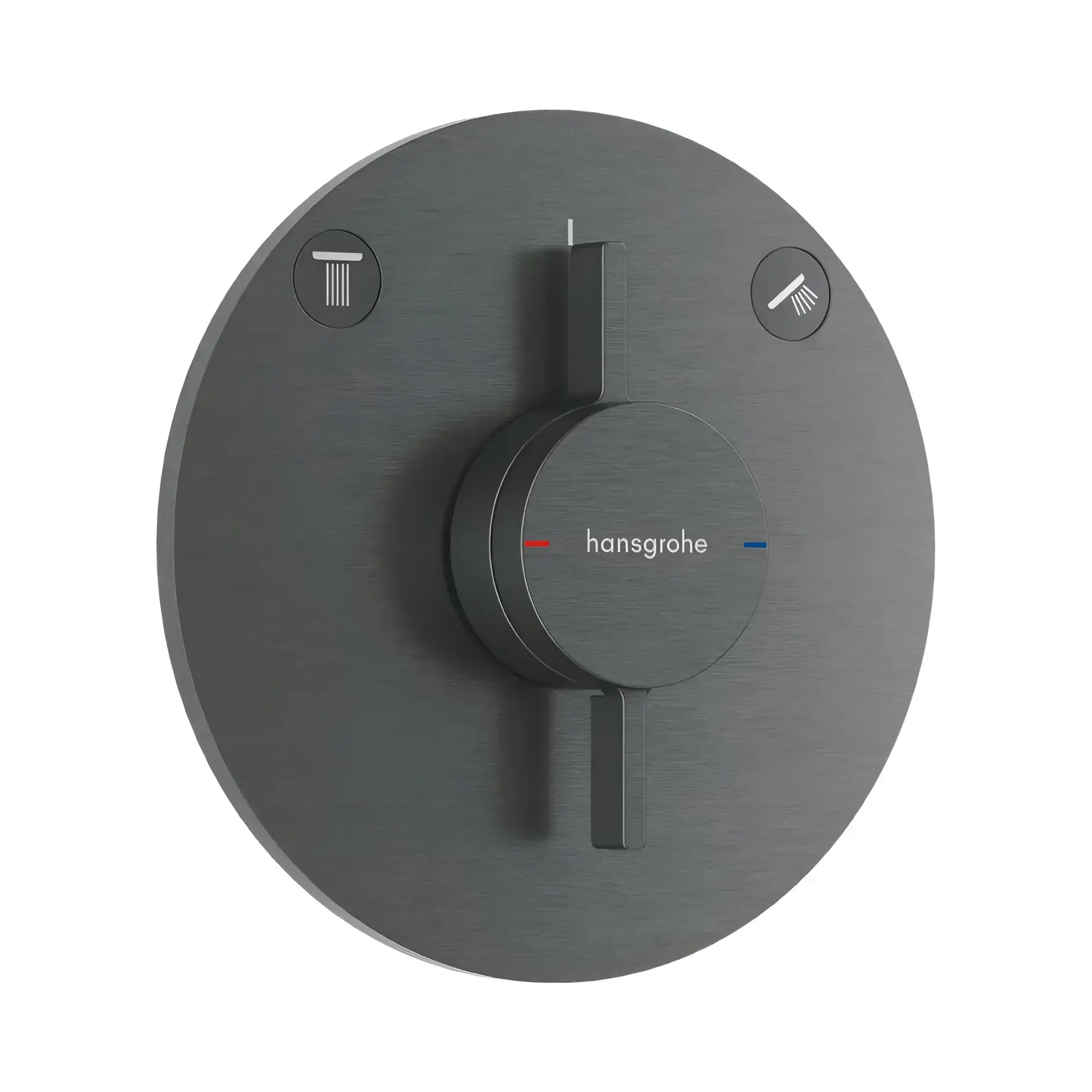 Змішувач для ванни та душу DuoTurn S Hansgrohe 75418340 Brushed Black Chrome — вид на білому тлі