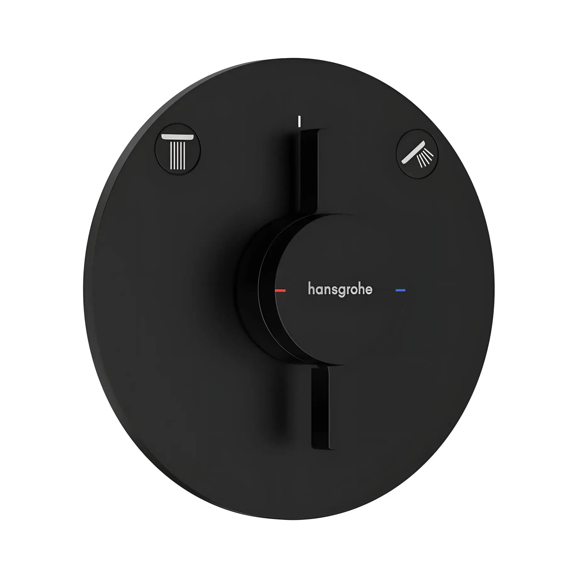 Змішувач для ванни та душу DuoTurn S Hansgrohe 75418670 Matt Black — вид на білому тлі