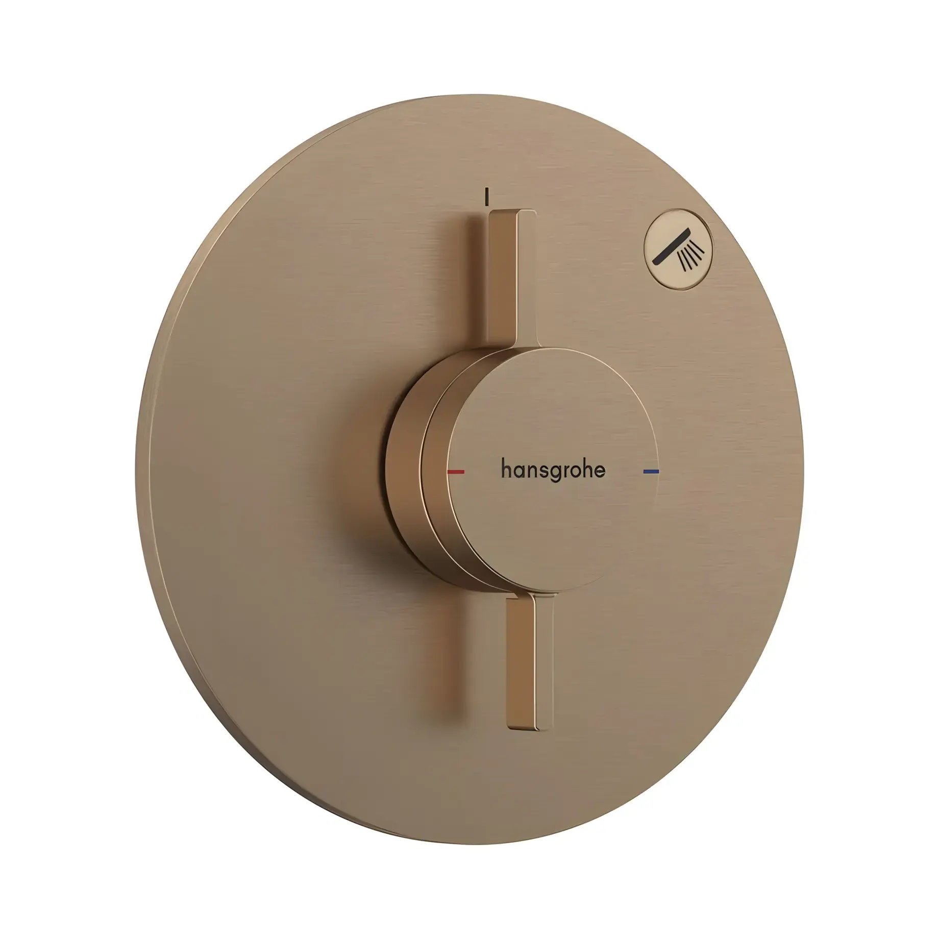 Змішувач для ванни та душу DuoTurn S Hansgrohe 75618140 Brushed Bronze — вид на білому тлі