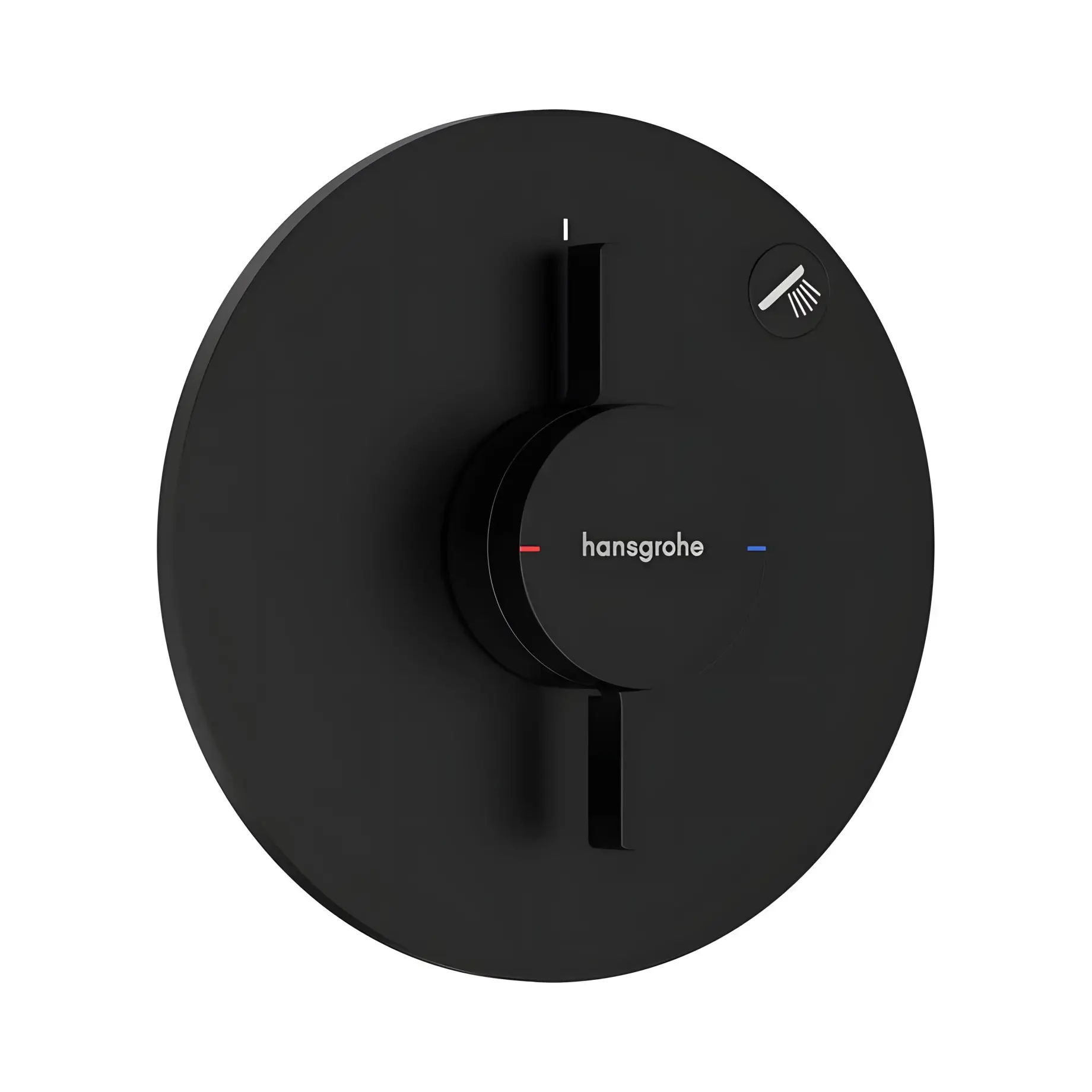 Змішувач для ванни та душу DuoTurn S Hansgrohe 75618670 Matt Black — вид на білому тлі