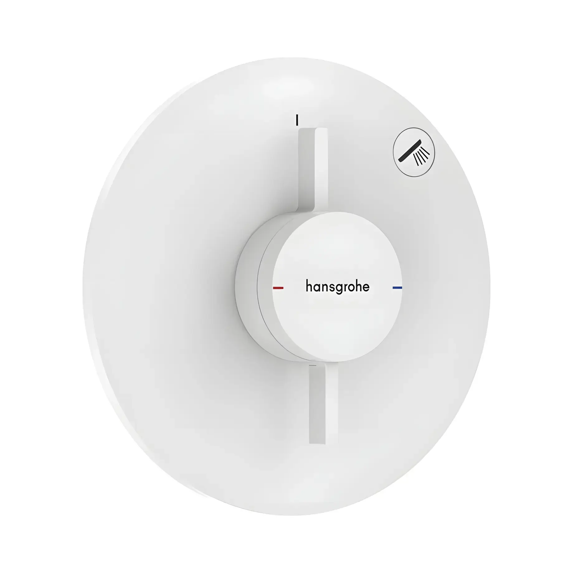 Змішувач для ванни та душу DuoTurn S Hansgrohe 75618700 White Matt — вид на білому тлі