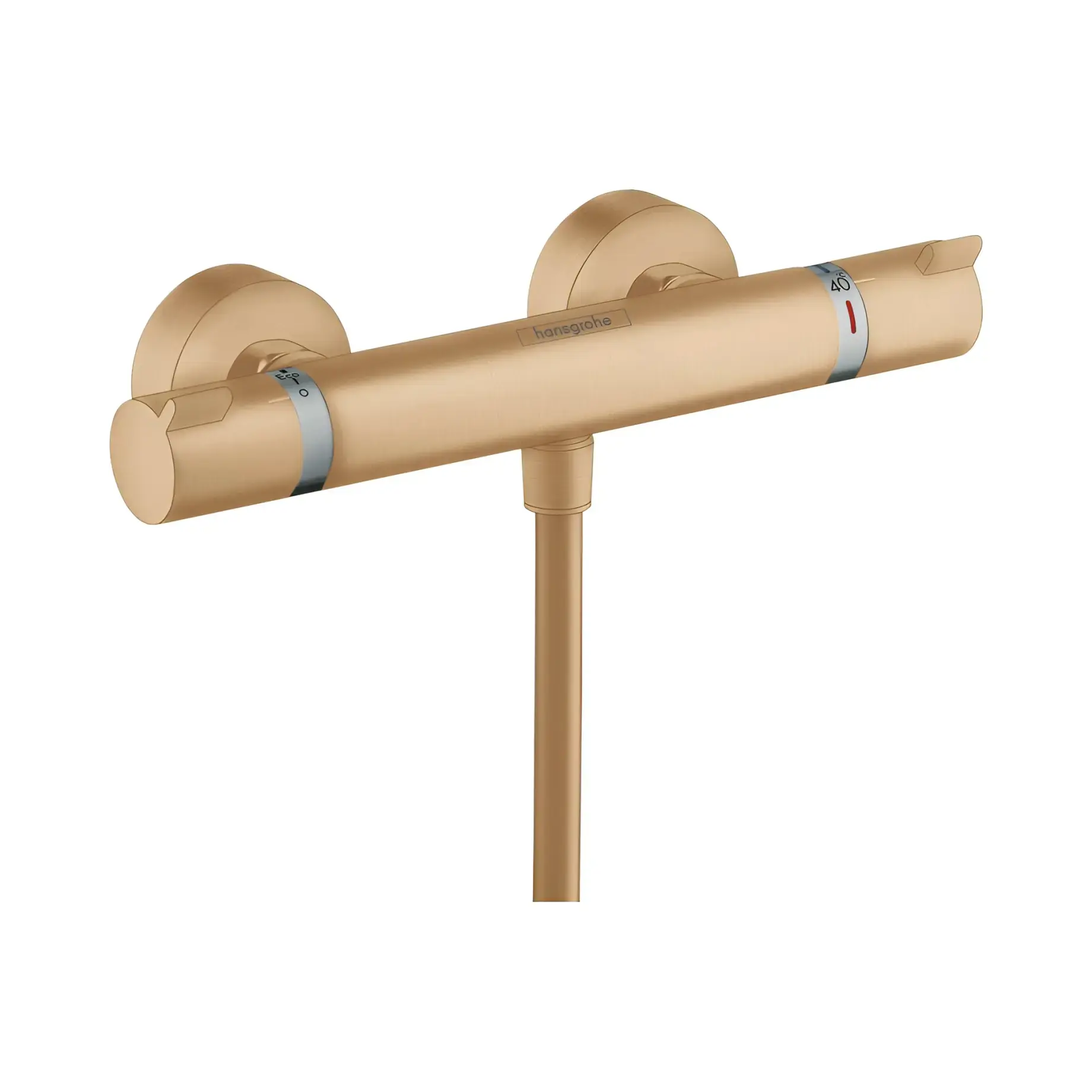 Термостат для душу Ecostat Comfort Hansgrohe 13116140 Brushed Bronze — вид на білому тлі