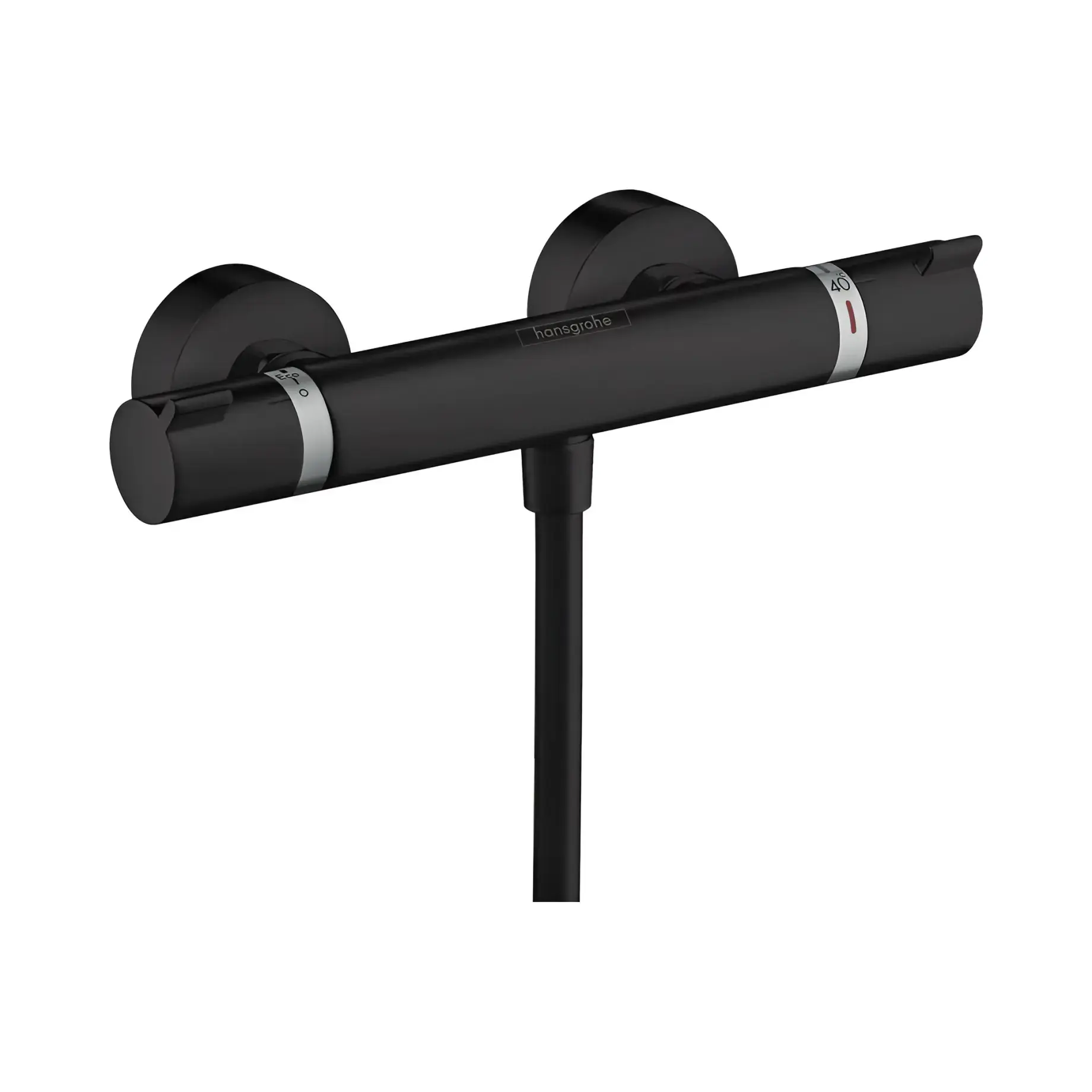 Термостат для душу Ecostat Comfort Hansgrohe 13116670 Black Matt — вид на білому тлі