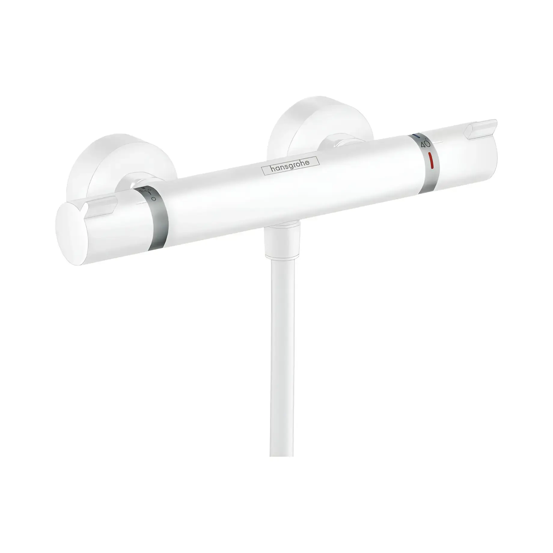 Термостат для душу Ecostat Comfort Hansgrohe 13116700 White Matt — вид на білому тлі