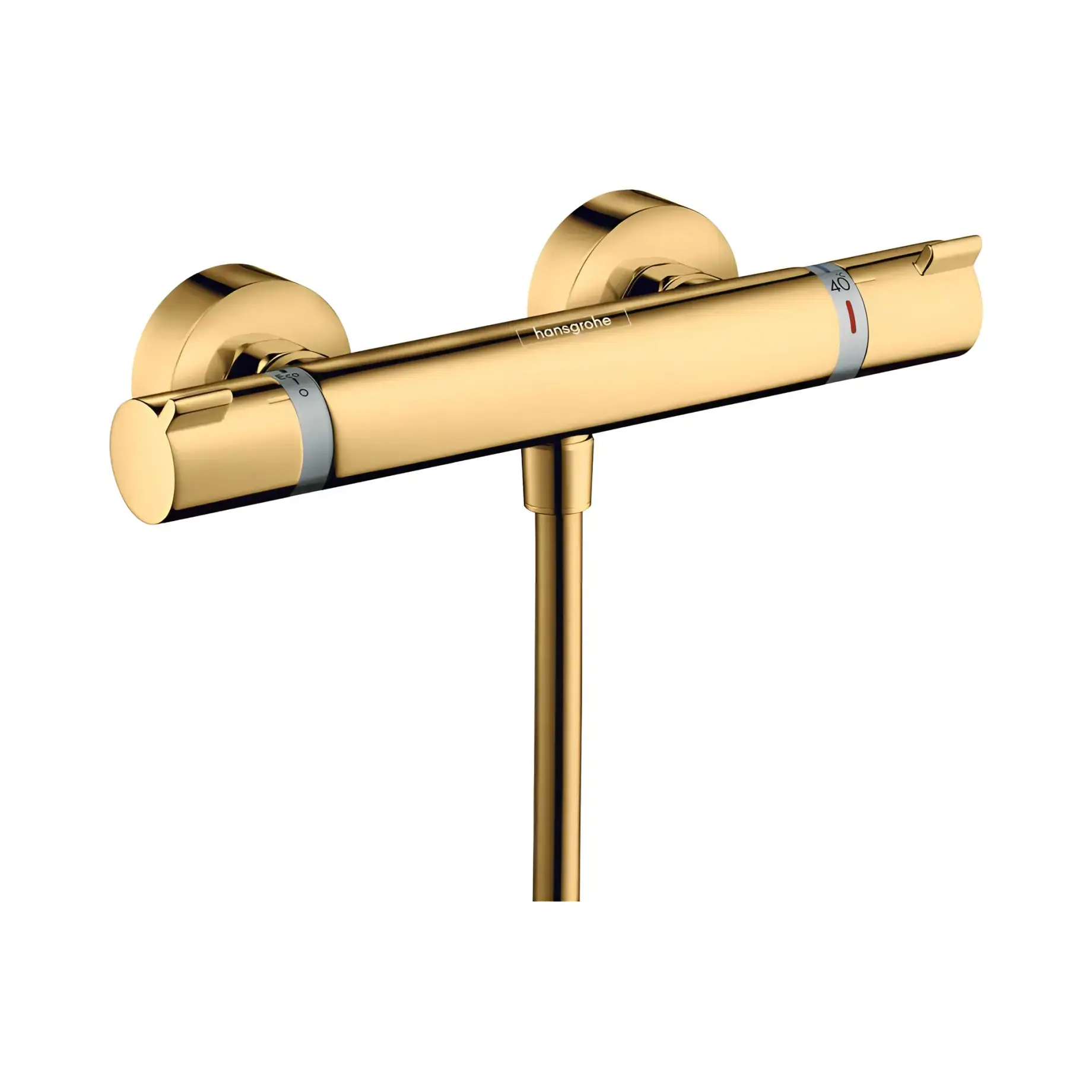 Термостат для душу Ecostat Comfort Hansgrohe 13116990 Polished Gold Optic — вид на білому тлі