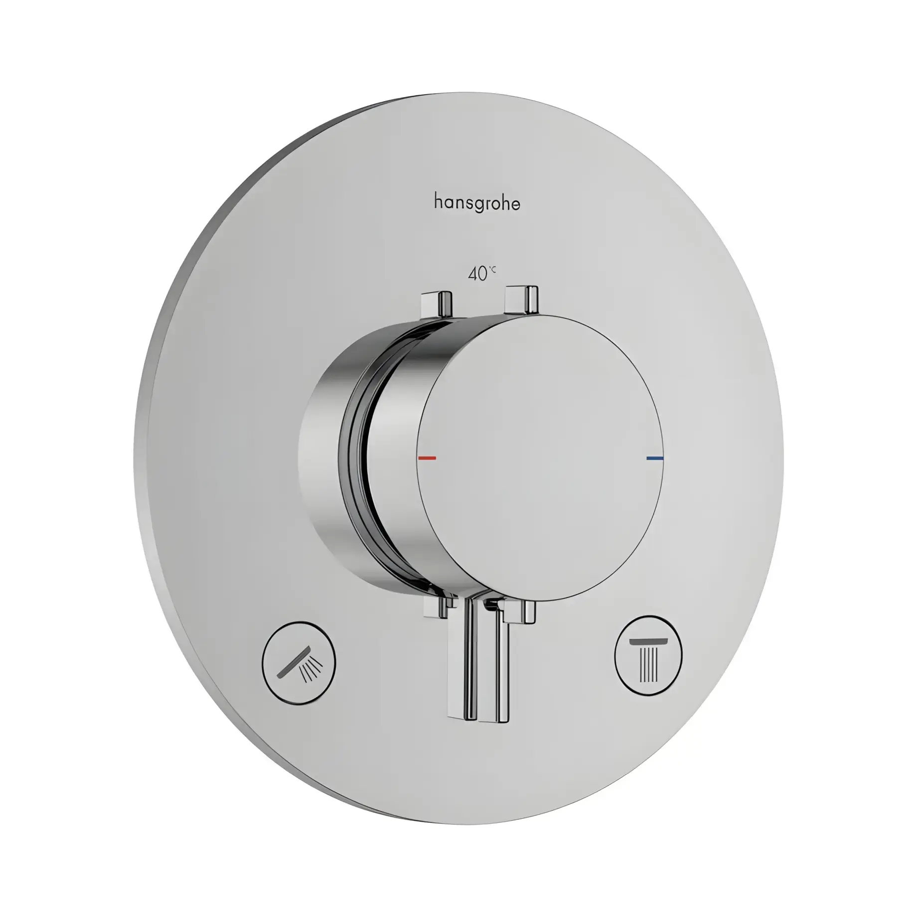 Термостат для ванни та душу Ecostat Comfort S Hansgrohe 33715000 Chrome — вид на білому тлі