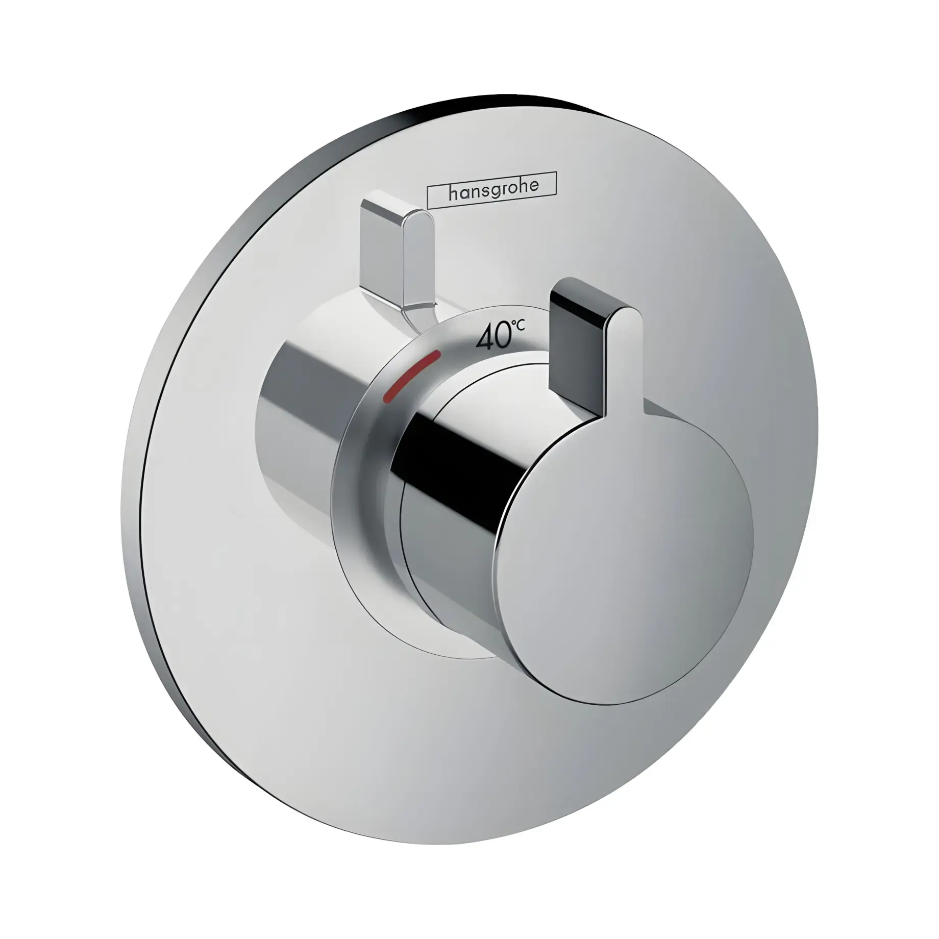 Термостат для ванни та душу Ecostat S HighFlow Hansgrohe 15756000 Chrome — вид на білому тлі