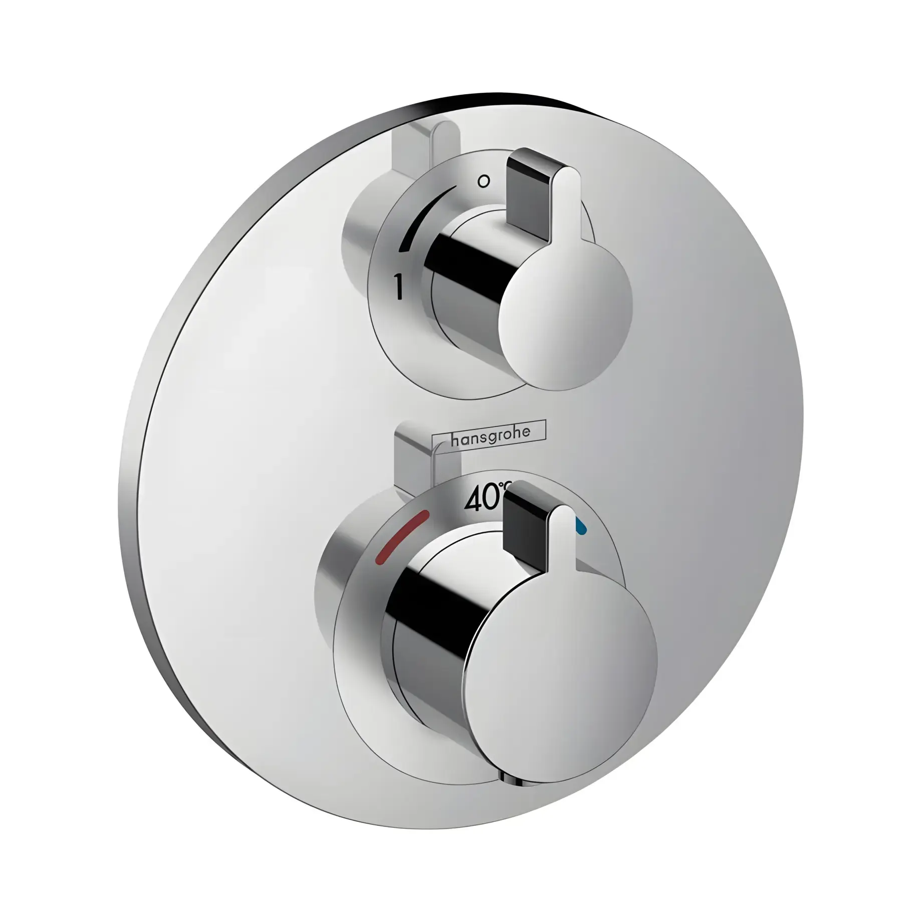 Термостат для ванни та душу Ecostat S Hansgrohe 15757000 Chrome — вид на білому тлі
